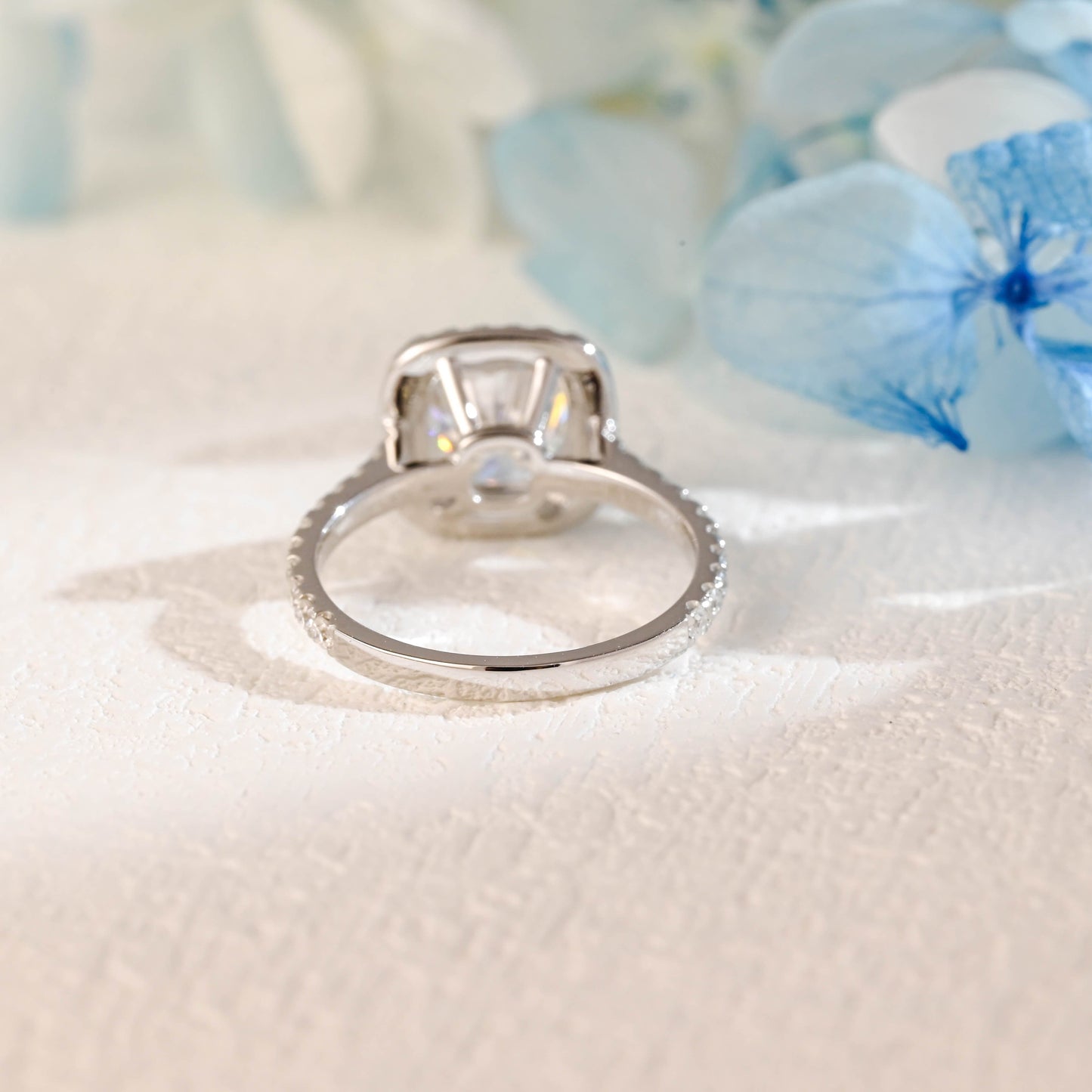 CausYou cushion cut moissanite engagement ring Solid Gold Cushion Cut Moissanite Engagement Ring, Promise Ring, Proposal Ring, Gift for Women Wife