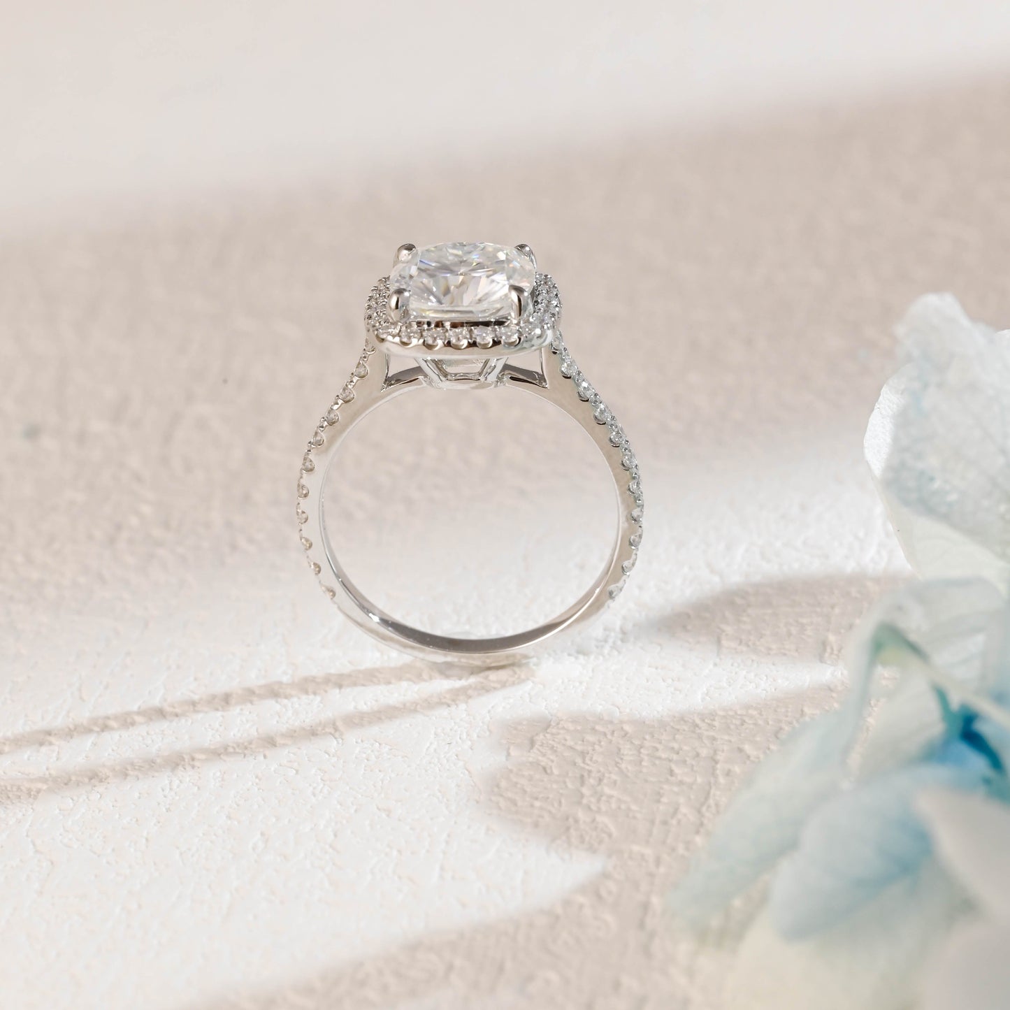 CausYou cushion cut moissanite engagement ring Solid Gold Cushion Cut Moissanite Engagement Ring, Promise Ring, Proposal Ring, Gift for Women Wife
