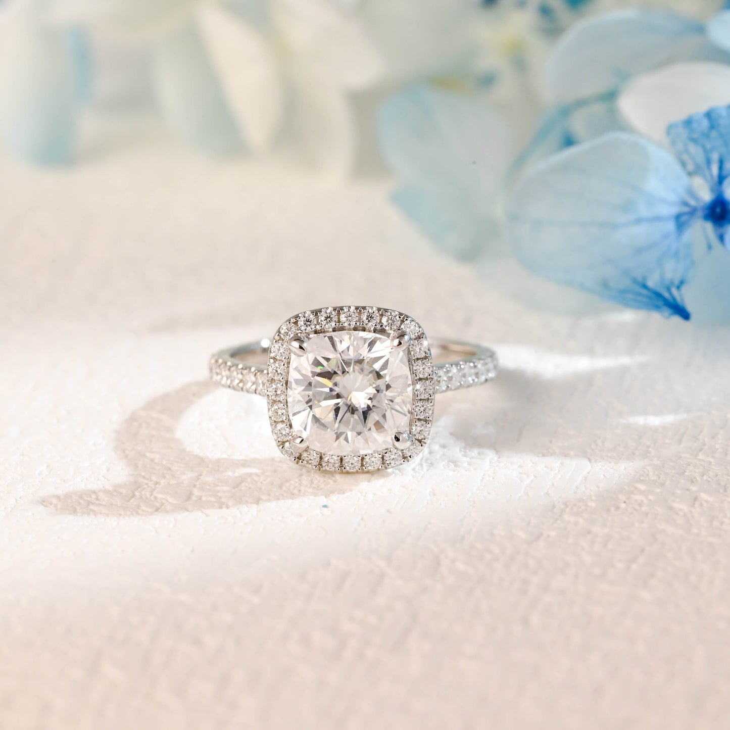 CausYou cushion cut moissanite engagement ring Solid Gold Cushion Cut Moissanite Engagement Ring, Promise Ring, Proposal Ring, Gift for Women Wife