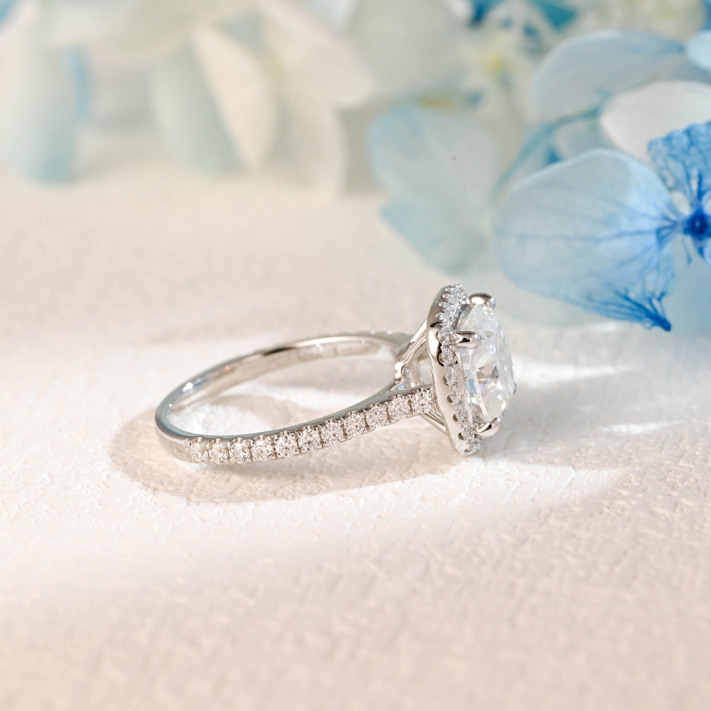CausYou cushion cut moissanite engagement ring Solid Gold Cushion Cut Moissanite Engagement Ring, Promise Ring, Proposal Ring, Gift for Women Wife