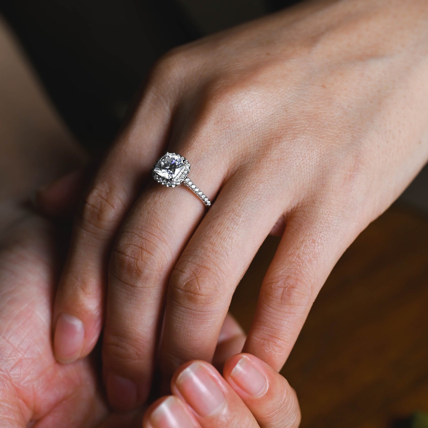 CausYou cushion cut moissanite engagement ring Solid Gold Cushion Cut Moissanite Engagement Ring, Promise Ring, Proposal Ring, Gift for Women Wife
