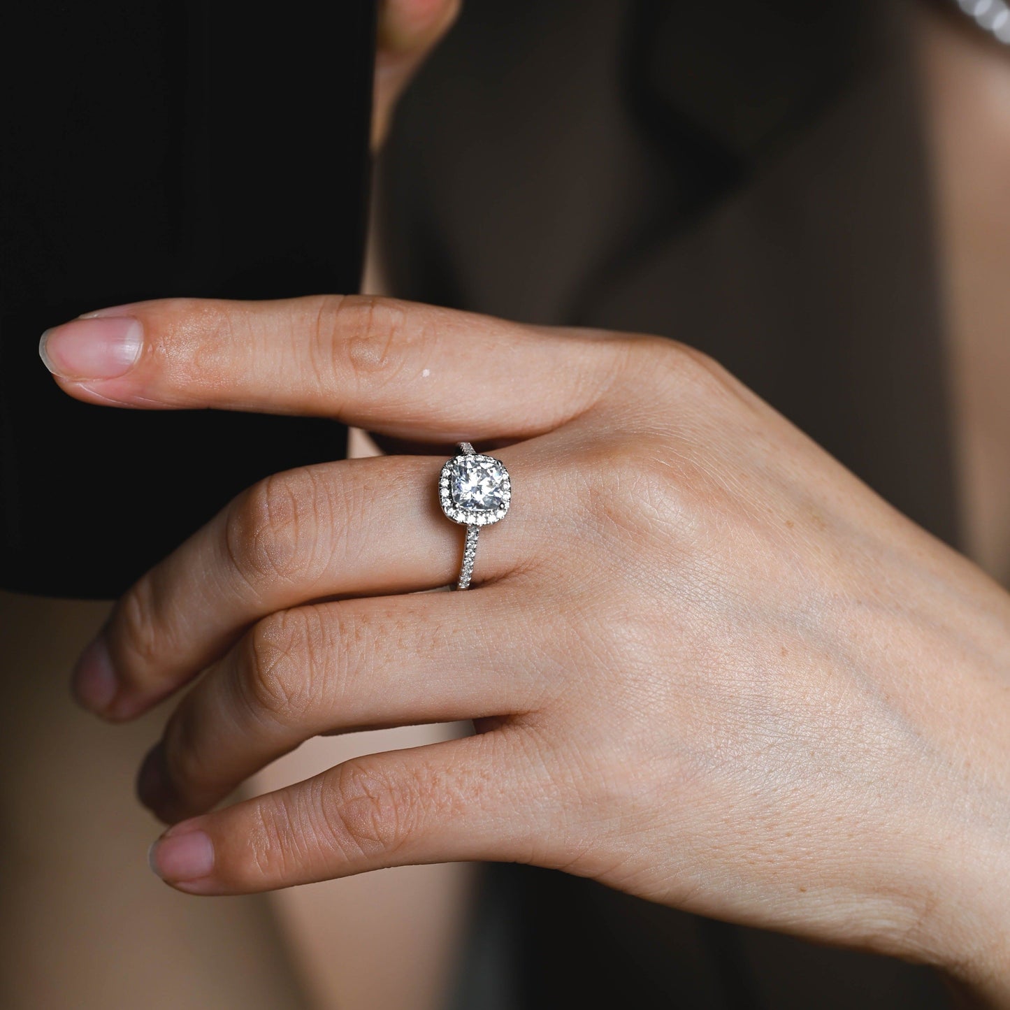 CausYou cushion cut moissanite engagement ring Solid Gold Cushion Cut Moissanite Engagement Ring, Promise Ring, Proposal Ring, Gift for Women Wife