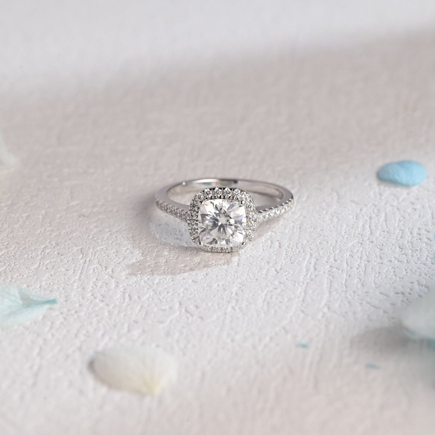 CausYou cushion cut moissanite engagement ring Solid Gold Cushion Cut Moissanite Engagement Ring, Promise Ring, Proposal Ring, Gift for Women Wife