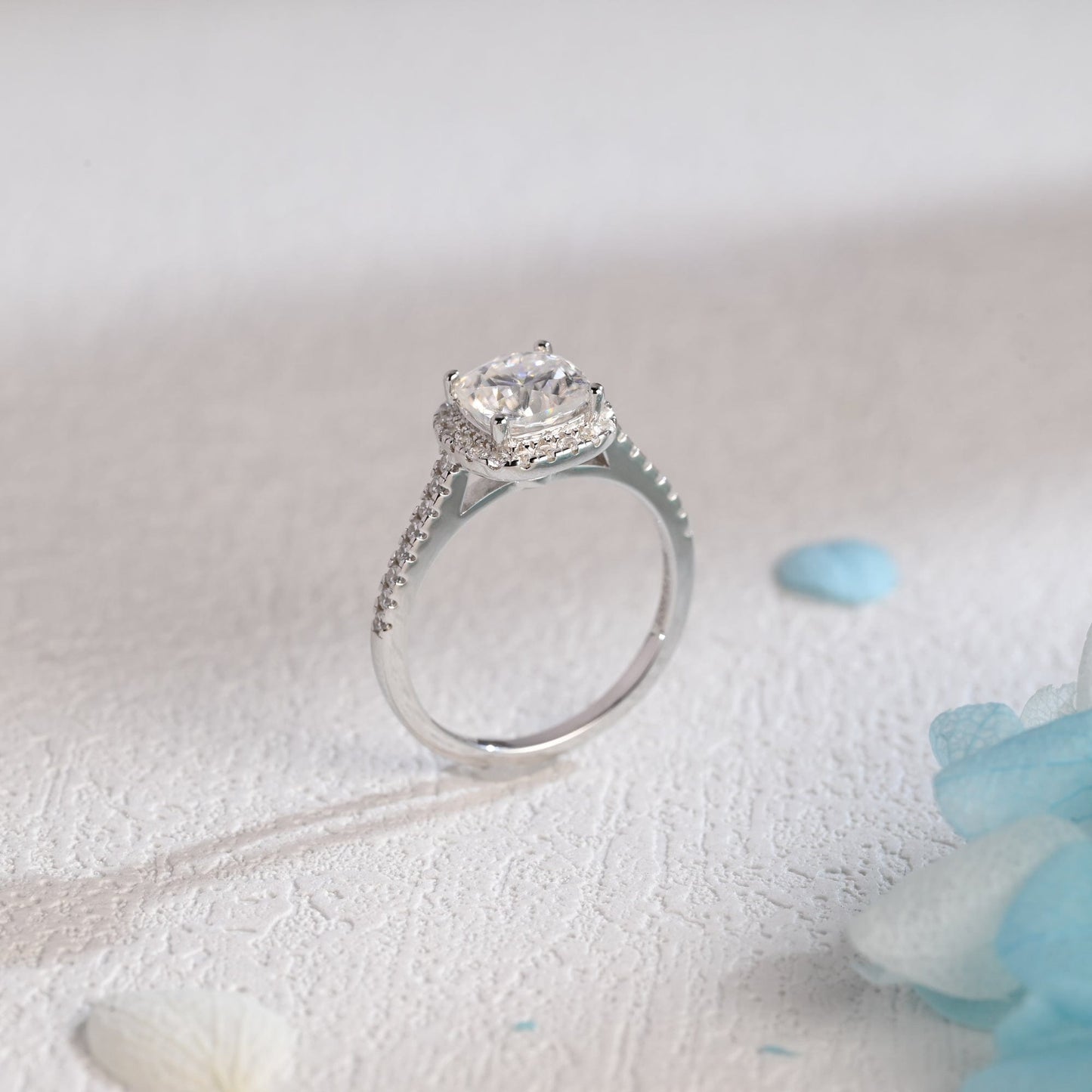 CausYou cushion cut moissanite engagement ring Solid Gold Cushion Cut Moissanite Engagement Ring, Promise Ring, Proposal Ring, Gift for Women Wife