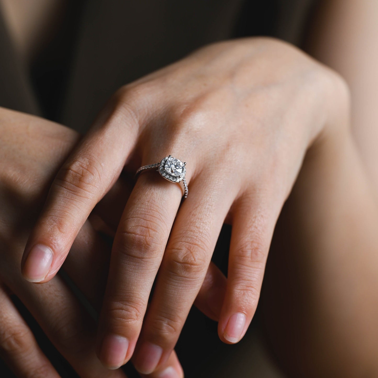 CausYou cushion cut moissanite engagement ring Solid Gold Cushion Cut Moissanite Engagement Ring, Promise Ring, Proposal Ring, Gift for Women Wife