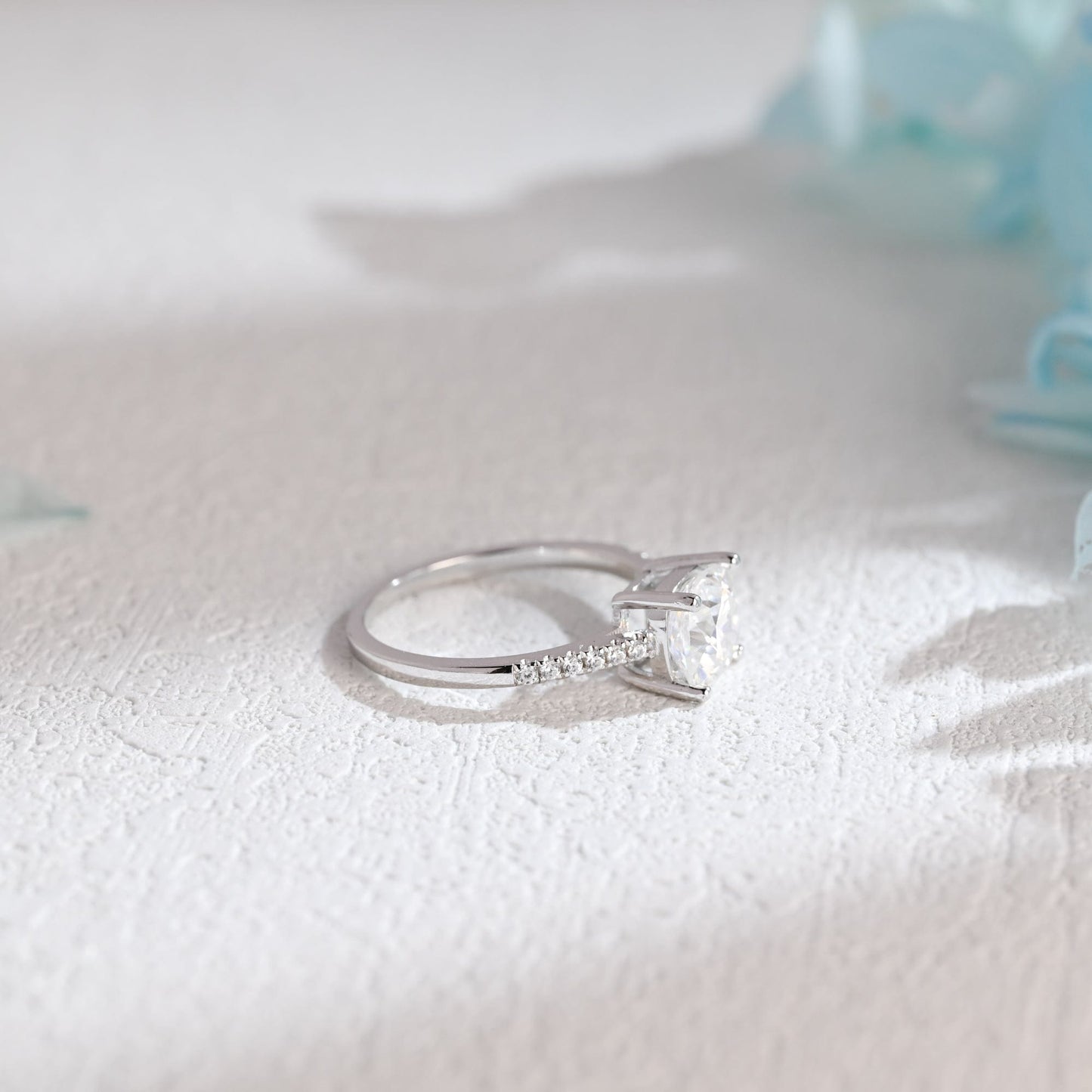CausYou cushion cut moissanite engagement ring Solid Gold Cushion Cut Moissanite Engagement Ring, Promise Ring, Proposal Ring, Gift for Women Wife
