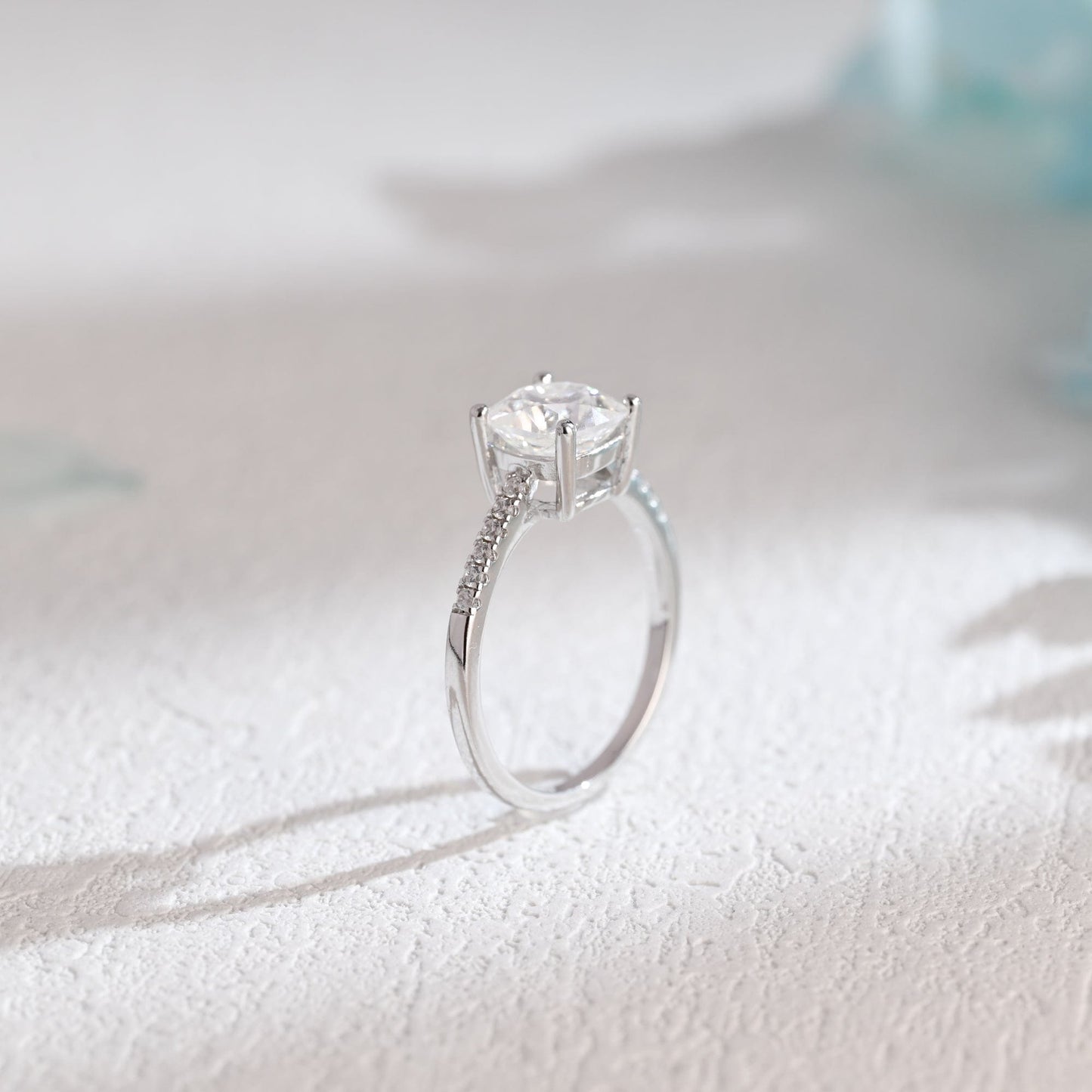 CausYou cushion cut moissanite engagement ring Solid Gold Cushion Cut Moissanite Engagement Ring, Promise Ring, Proposal Ring, Gift for Women Wife