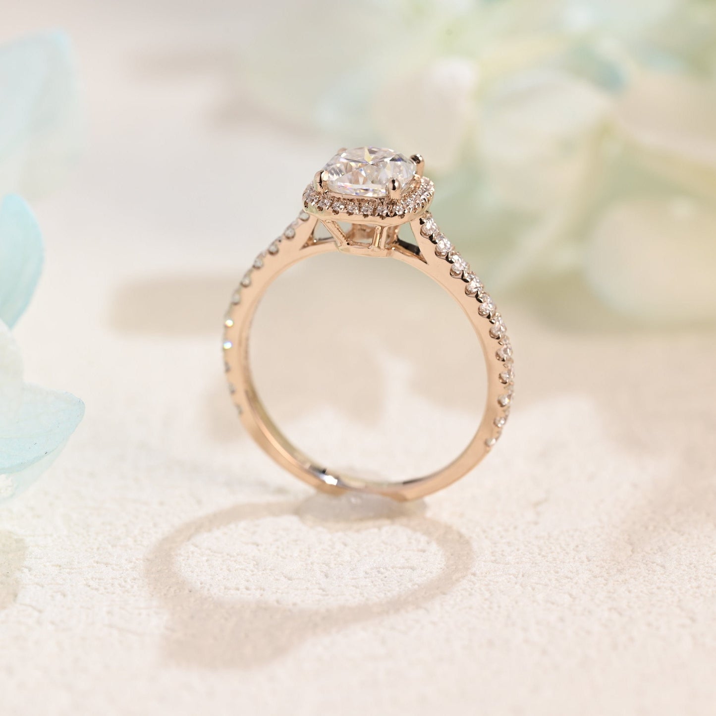 CausYou cushion cut moissanite engagement ring Solid Gold Cushion Cut Moissanite Engagement Ring, Promise Ring, Proposal Ring, Gift for Women Wife