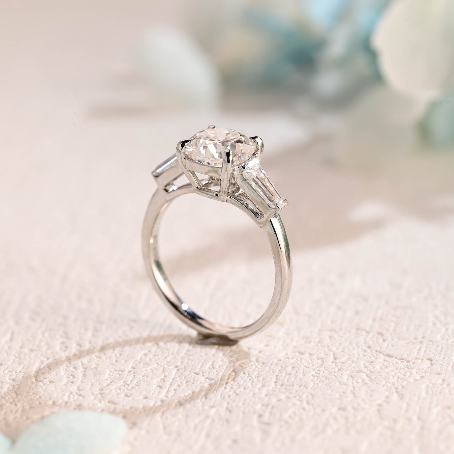 CausYou cushion cut moissanite engagement ring Solid Gold Cushion Cut Moissanite Engagement Ring, Three Stone Promise Ring, Proposal Ring, Gift for Women Wife
