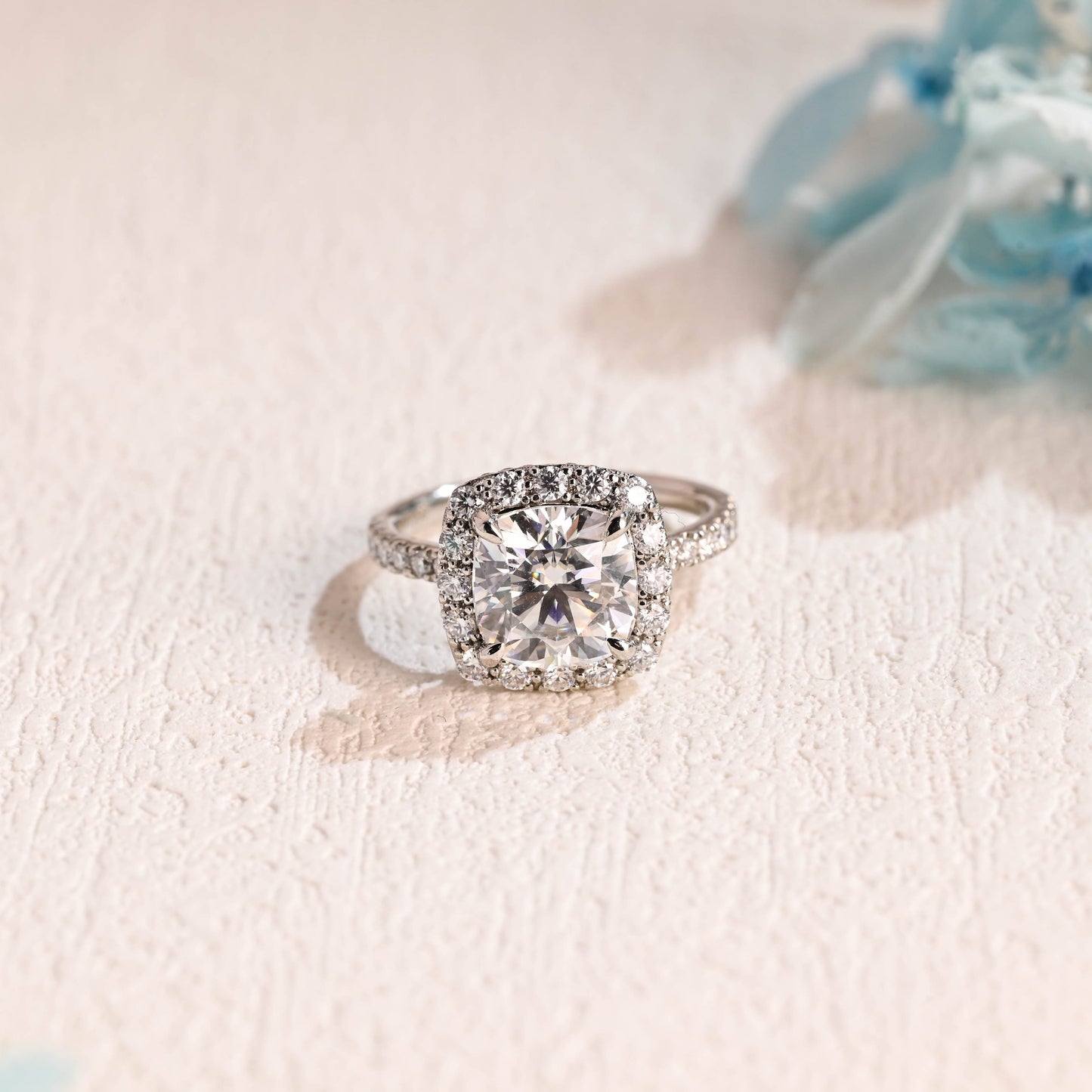 CausYou cushion cut moissanite engagement ring Solid Gold Cushion Cut Moissanite Engagement Ring, Vintage Wedding Ring, Promise Ring, Gift for Women Wife