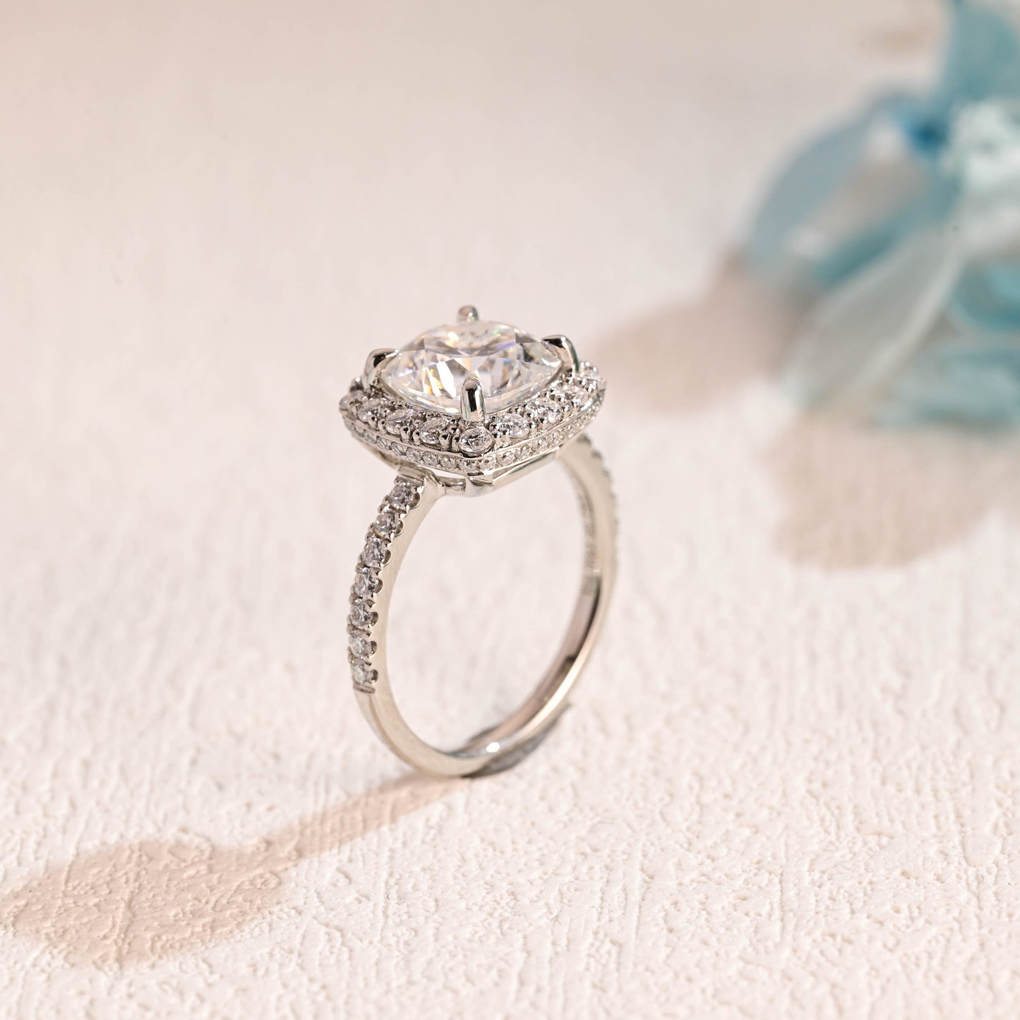 CausYou cushion cut moissanite engagement ring Solid Gold Cushion Cut Moissanite Engagement Ring, Vintage Wedding Ring, Promise Ring, Gift for Women Wife