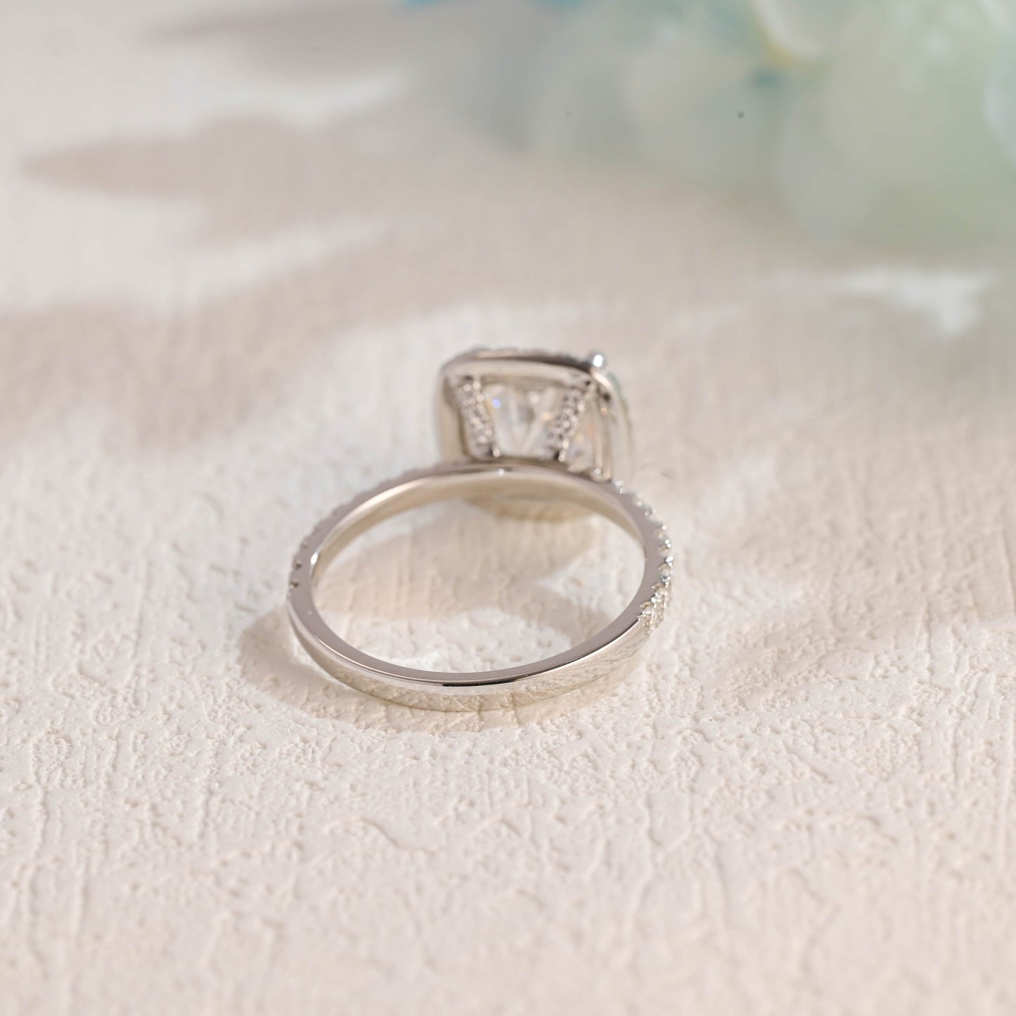 CausYou cushion cut moissanite engagement ring Solid Gold Cushion Cut Moissanite Engagement Ring, Wedding Ring, Promise Ring, Gift for Women Wife