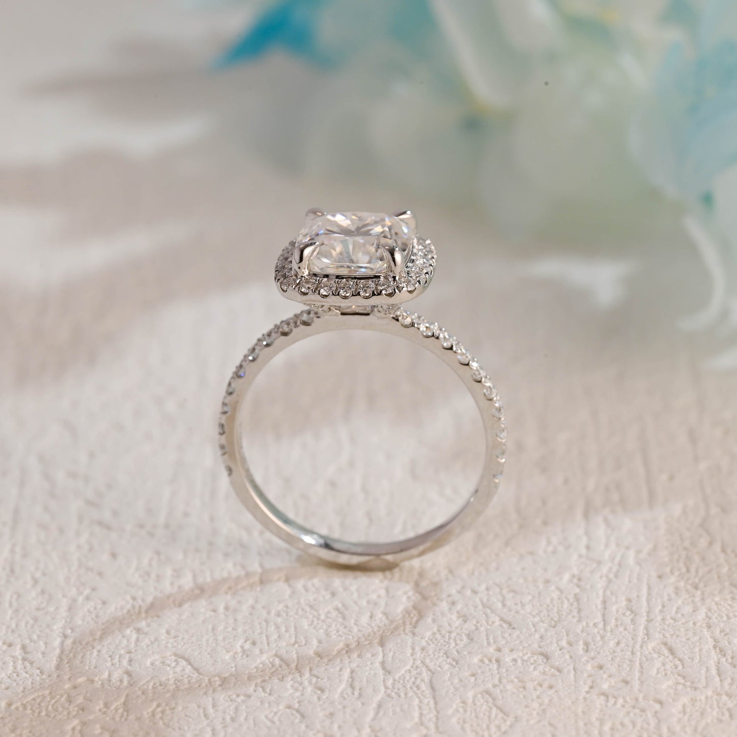 CausYou cushion cut moissanite engagement ring Solid Gold Cushion Cut Moissanite Engagement Ring, Wedding Ring, Promise Ring, Gift for Women Wife