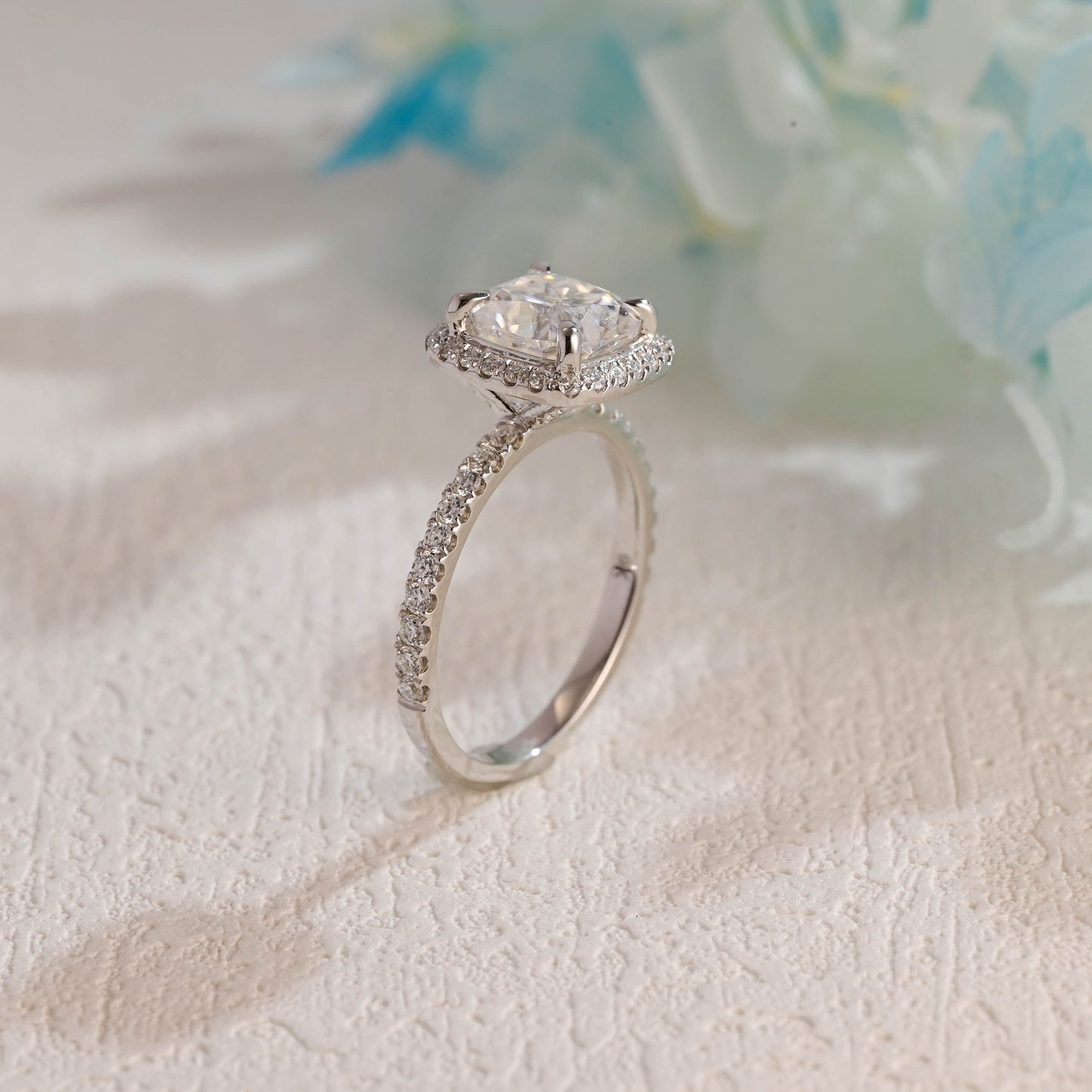 CausYou cushion cut moissanite engagement ring Solid Gold Cushion Cut Moissanite Engagement Ring, Wedding Ring, Promise Ring, Gift for Women Wife