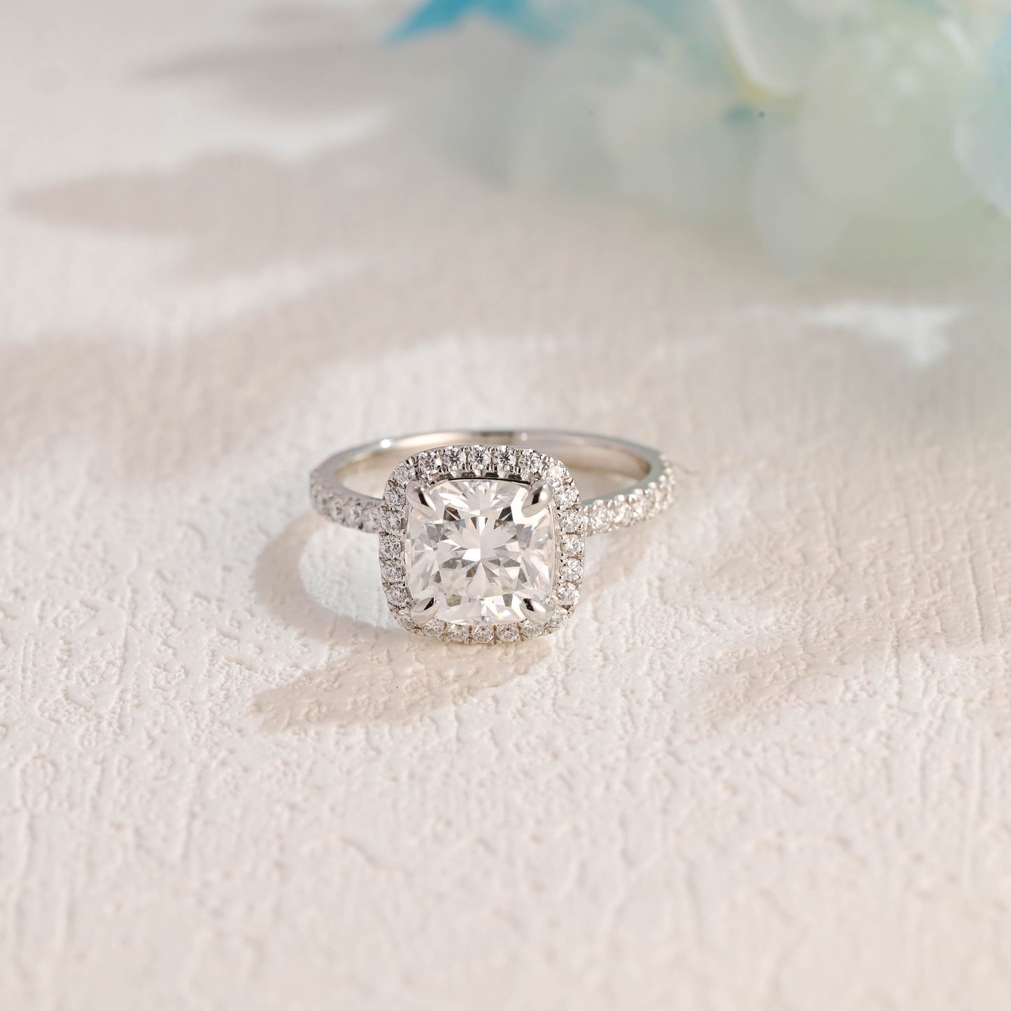 CausYou cushion cut moissanite engagement ring Solid Gold Cushion Cut Moissanite Engagement Ring, Wedding Ring, Promise Ring, Gift for Women Wife