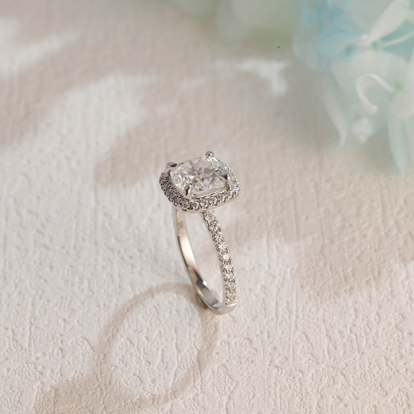 CausYou cushion cut moissanite engagement ring Solid Gold Cushion Cut Moissanite Engagement Ring, Wedding Ring, Promise Ring, Gift for Women Wife