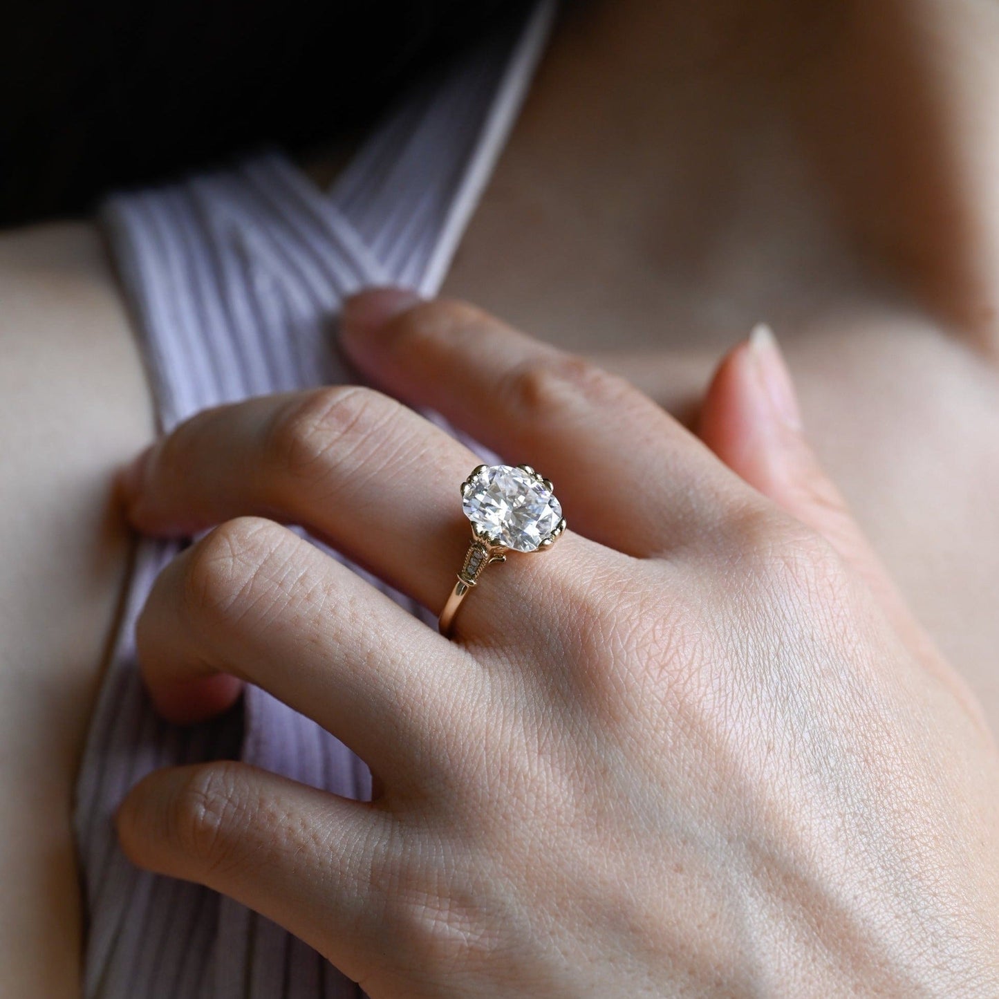 CausYou cushion cut moissanite engagement ring Solid Gold Elongated Cushion Cut Moissanite Engagement Ring, Promise Ring, Gift for Women Wife