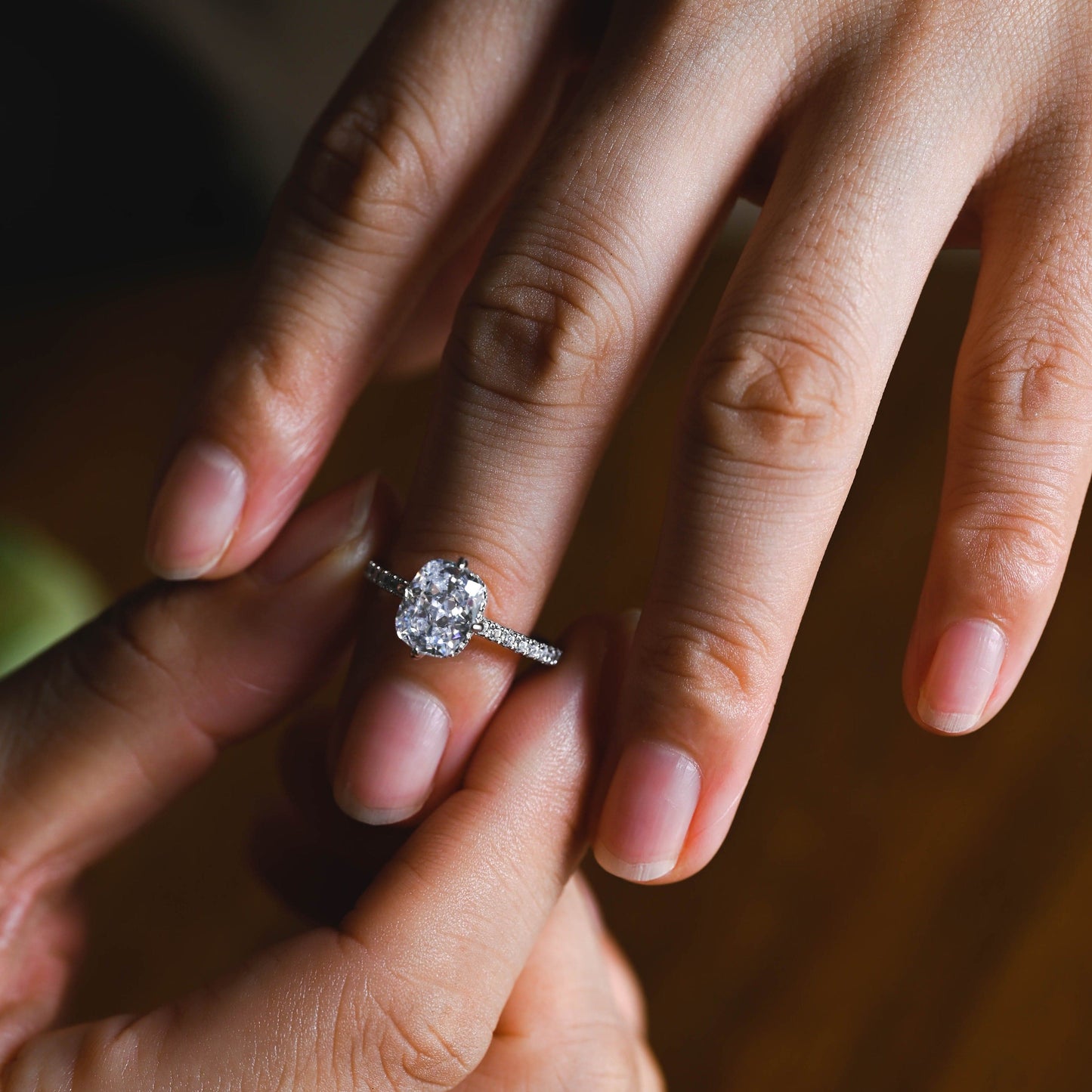 CausYou cushion cut moissanite engagement ring Solid Gold Elongated Cushion Cut Moissanite Engagement Ring, Promise Ring, Proposal Ring, Gift for Woman, Wife