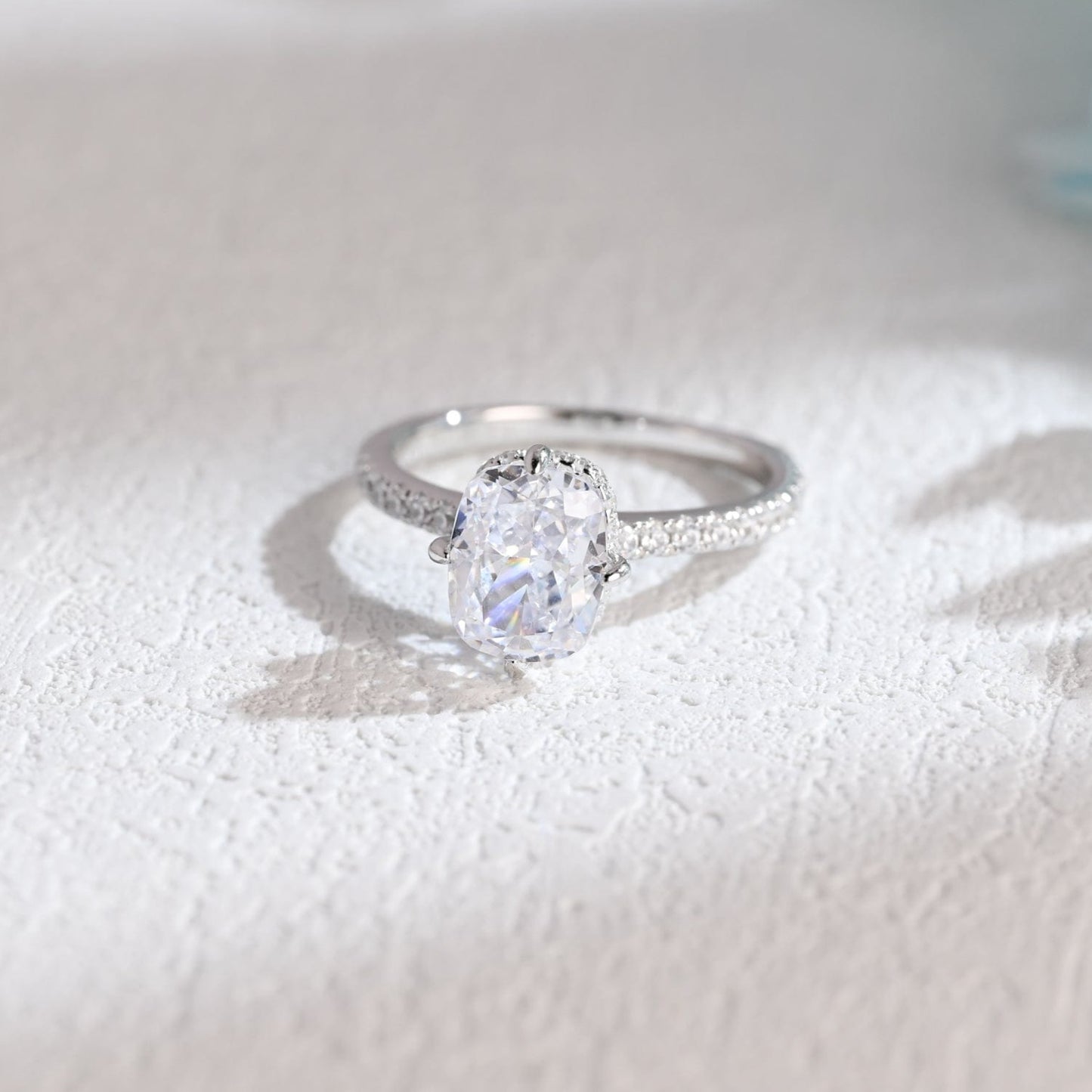CausYou cushion cut moissanite engagement ring Solid Gold Elongated Cushion Cut Moissanite Engagement Ring, Promise Ring, Proposal Ring, Gift for Woman, Wife