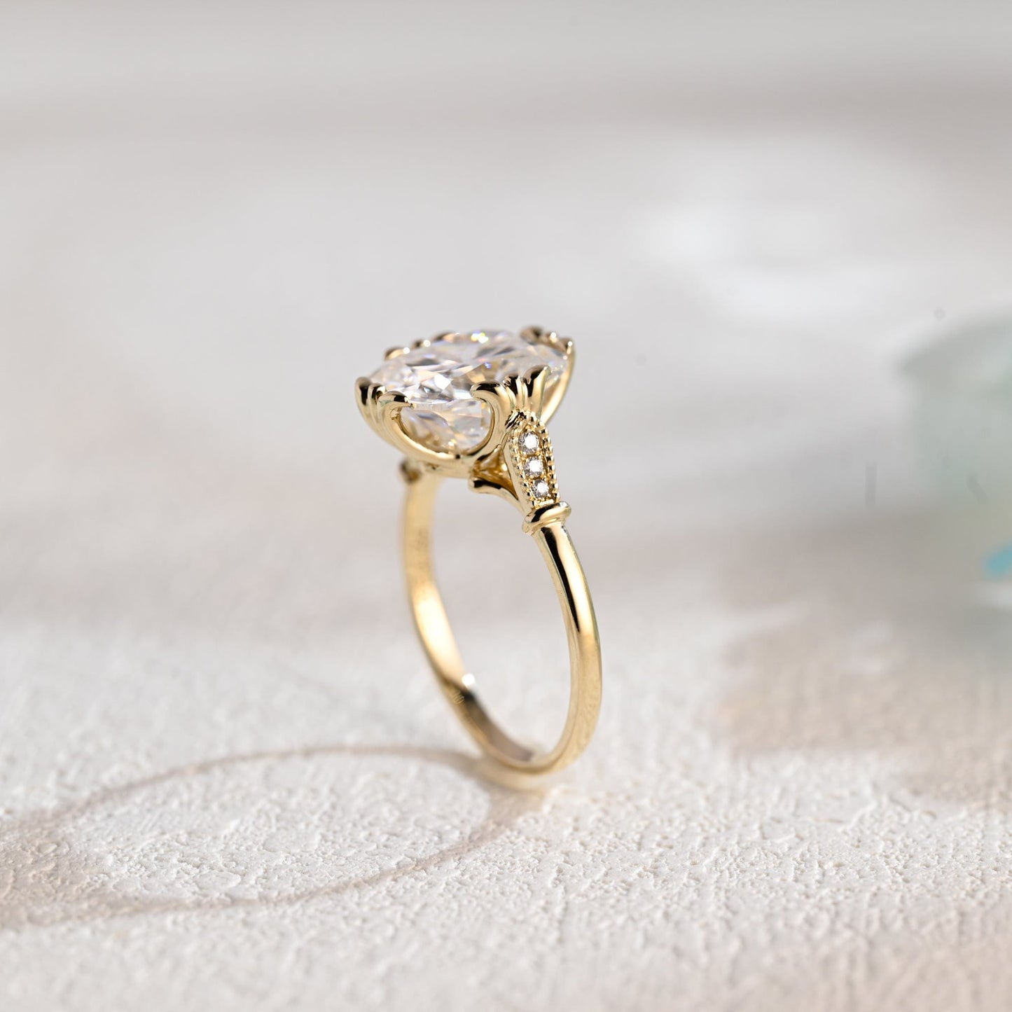 CausYou cushion cut moissanite engagement ring Solid Gold Filigree Old European Cushion Moissanite Engagement Ring, Vintage Promise Ring