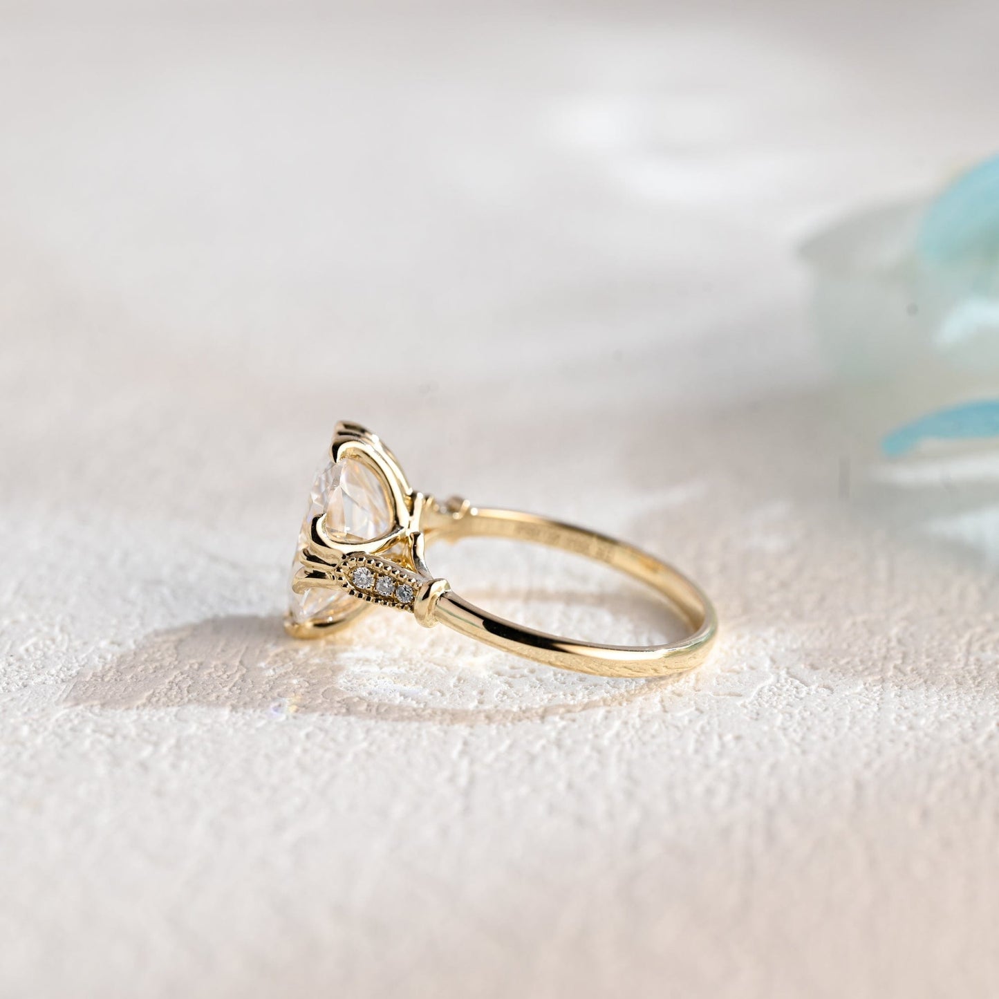 CausYou cushion cut moissanite engagement ring Solid Gold Filigree Old European Cushion Moissanite Engagement Ring, Vintage Promise Ring