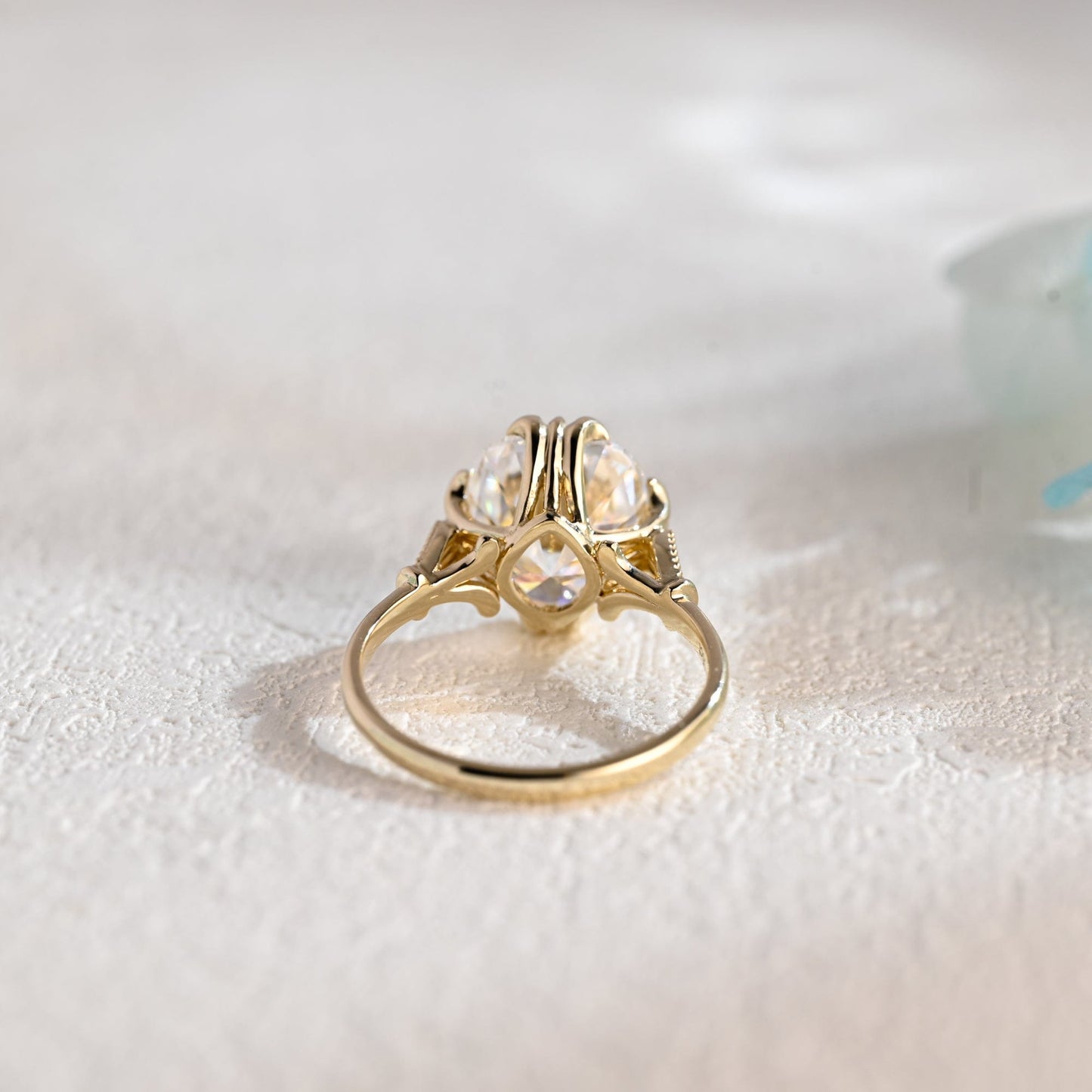 CausYou cushion cut moissanite engagement ring Solid Gold Filigree Old European Cushion Moissanite Engagement Ring, Vintage Promise Ring