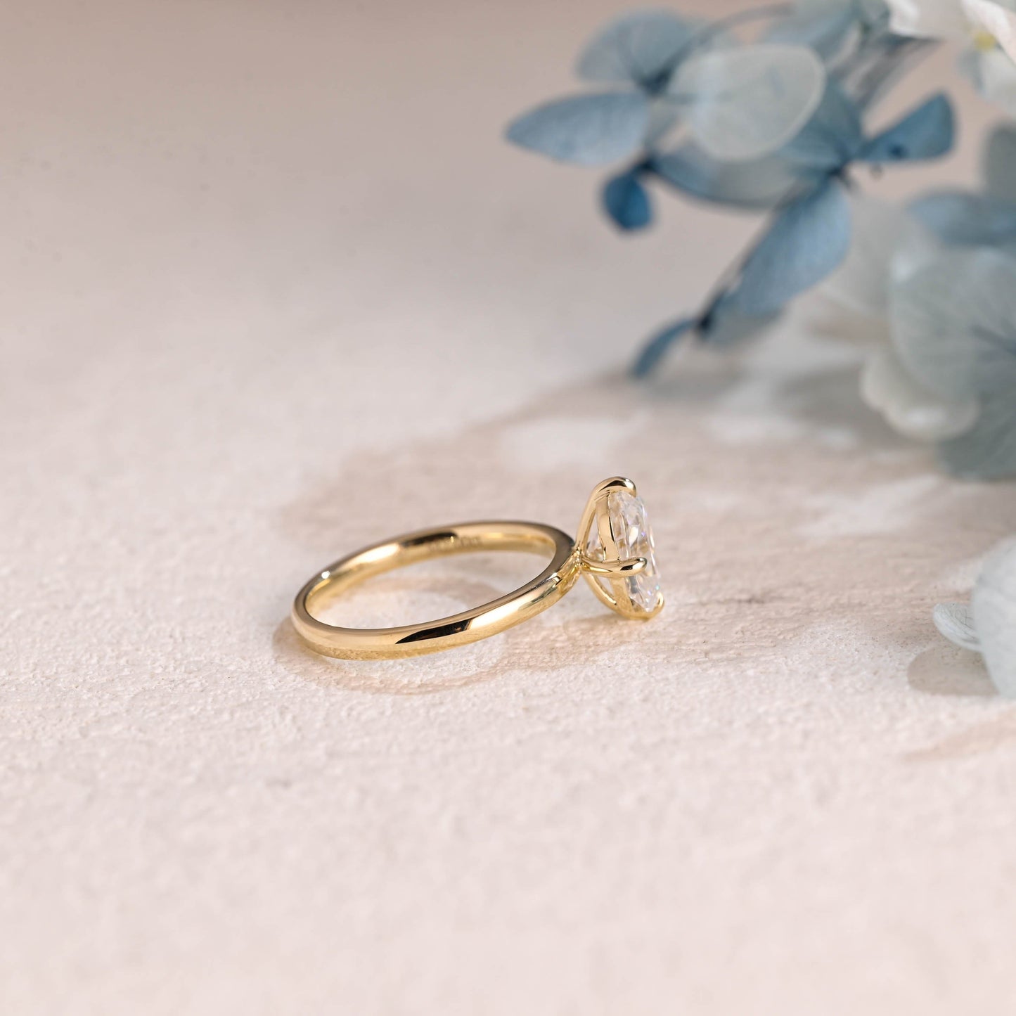 CausYou cushion cut moissanite engagement ring Solid Gold Old European Elongated Cushion Cut Moissanite Engagement Ring Compass Ring