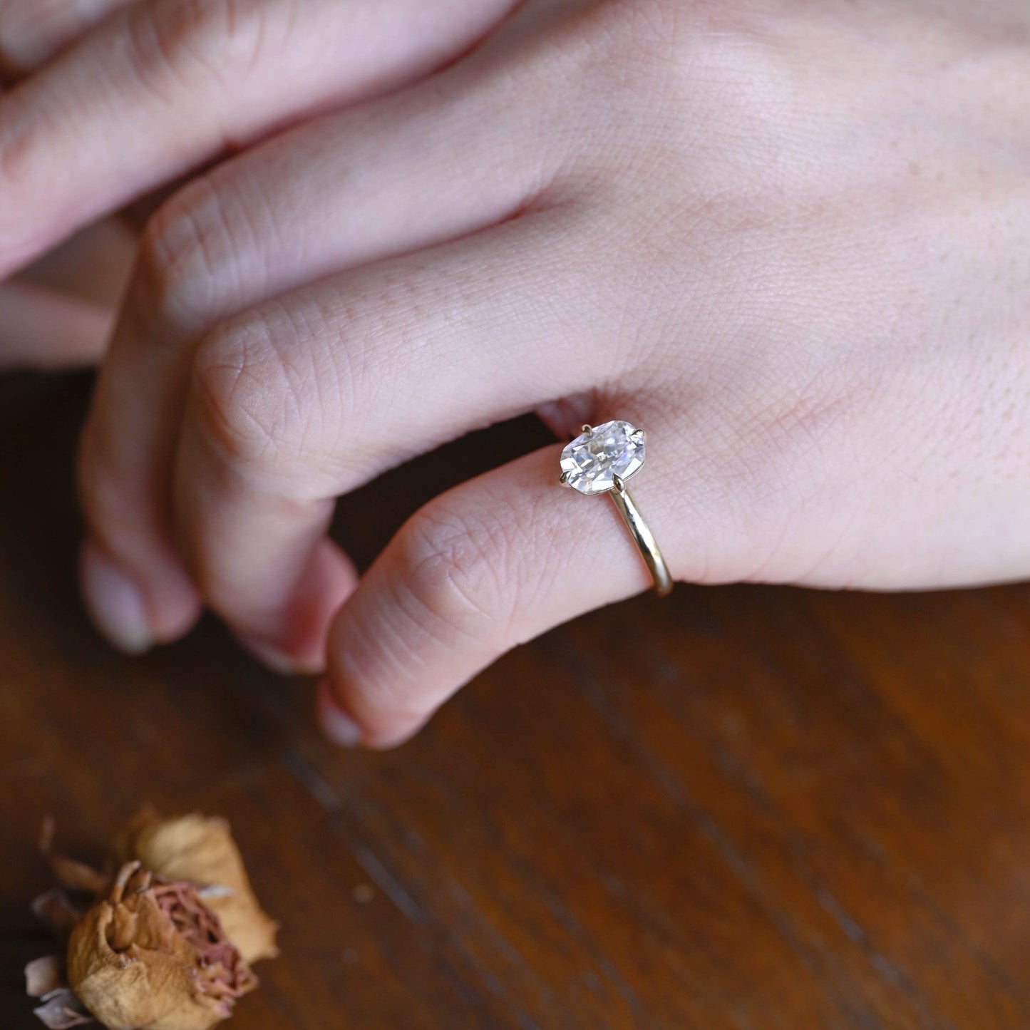 CausYou cushion cut moissanite engagement ring Solid Gold Old European Elongated Cushion Cut Moissanite Engagement Ring Compass Ring