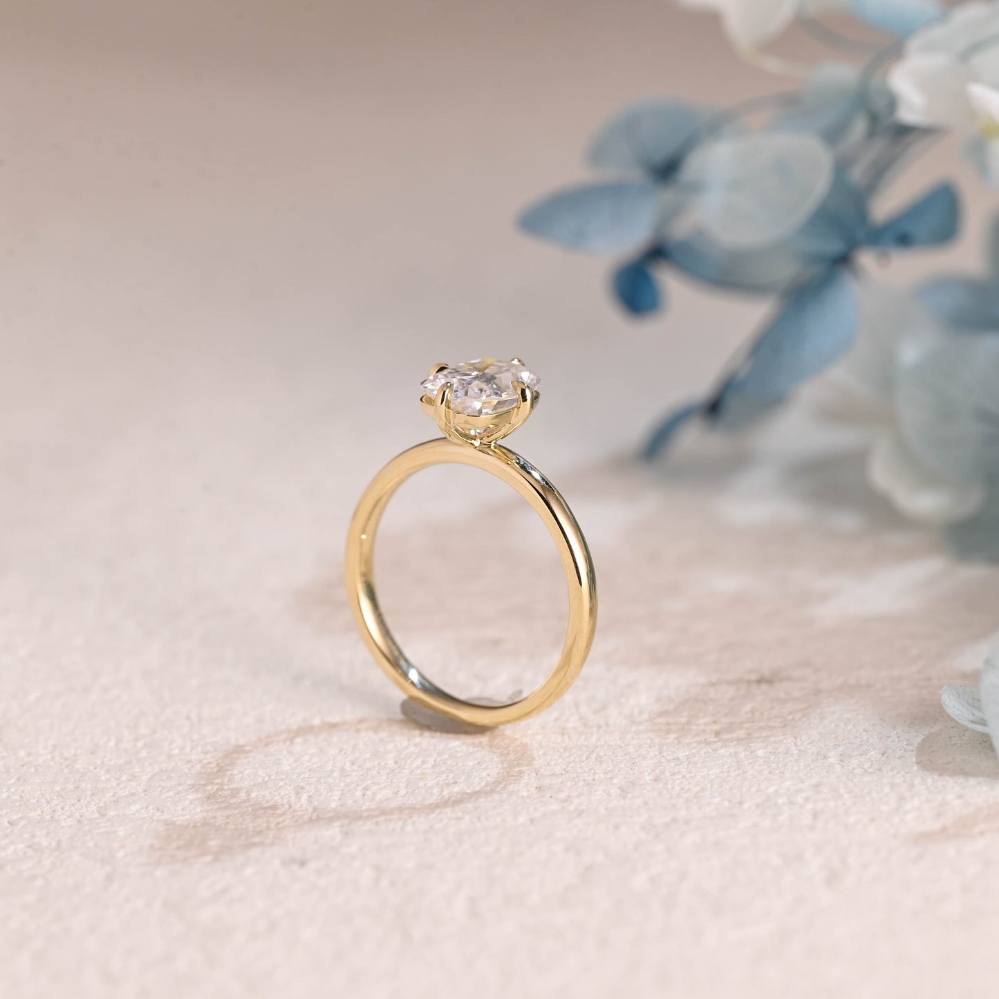 CausYou cushion cut moissanite engagement ring Solid Gold Old European Elongated Cushion Cut Moissanite Engagement Ring Compass Ring