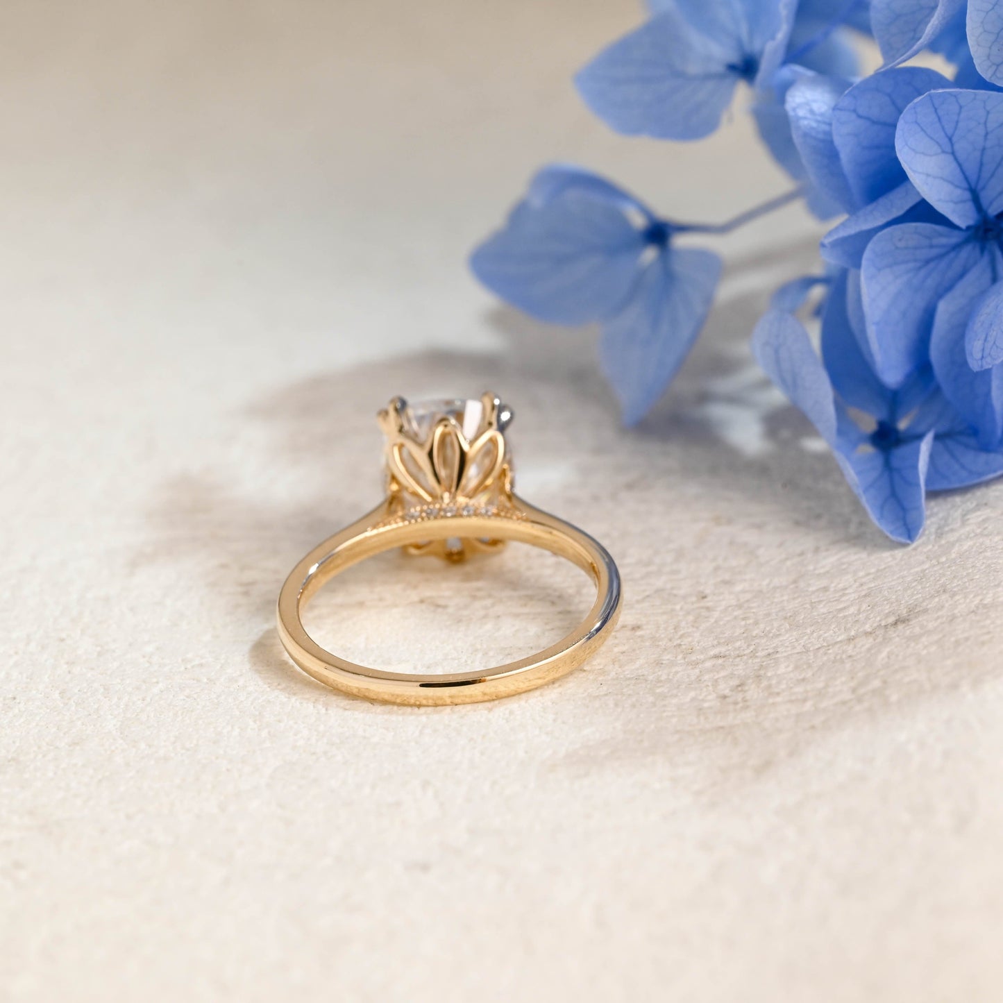 CausYou cushion cut moissanite engagement ring Solid Gold Old Mine Elongated Cushion Cut Moissanite Engagement Ring