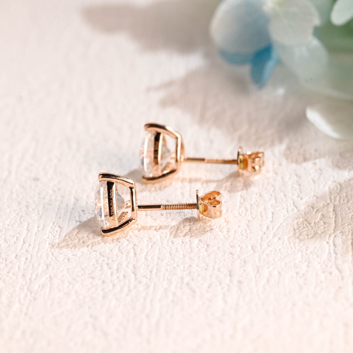 CausYou earrings CausYou Solid Gold Heart Cut Moissanite Earrings Studs, Minimalist Earrings Studs, Engagement Gift for Women Wife