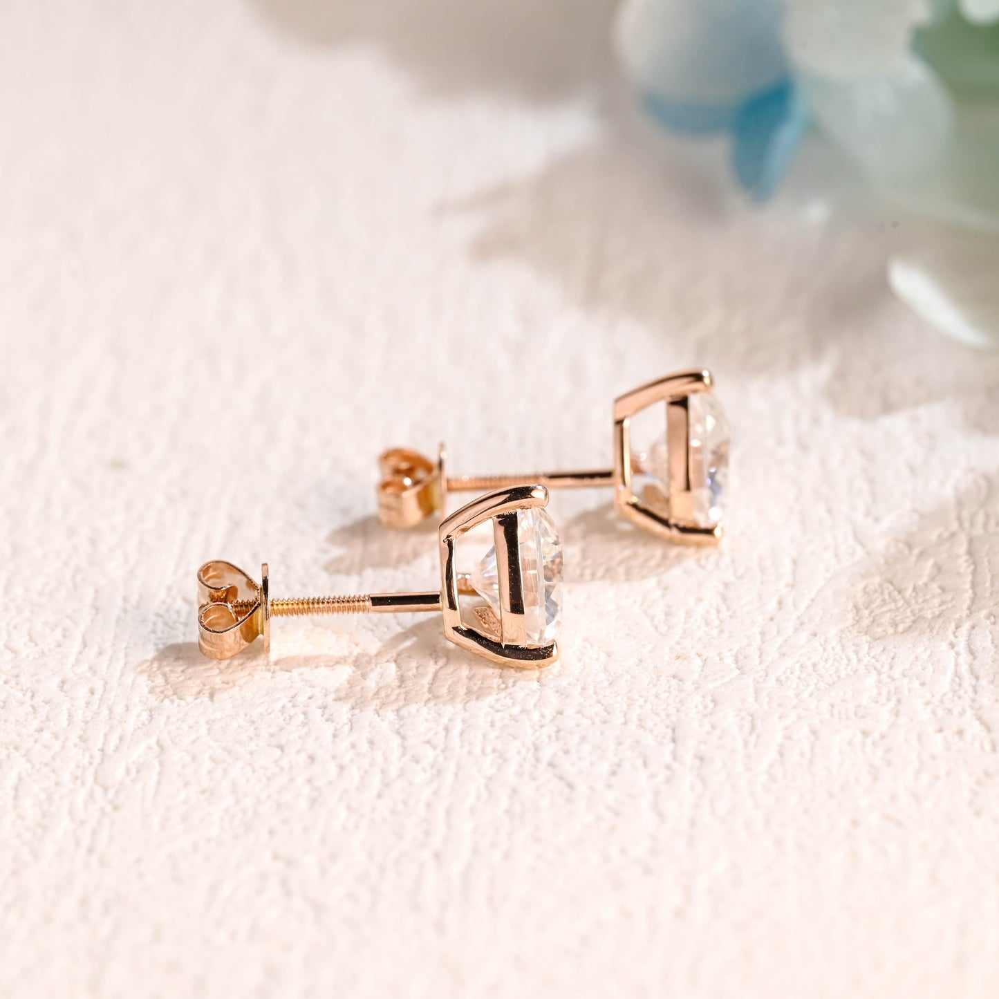 CausYou earrings CausYou Solid Gold Heart Cut Moissanite Earrings Studs, Minimalist Earrings Studs, Engagement Gift for Women Wife