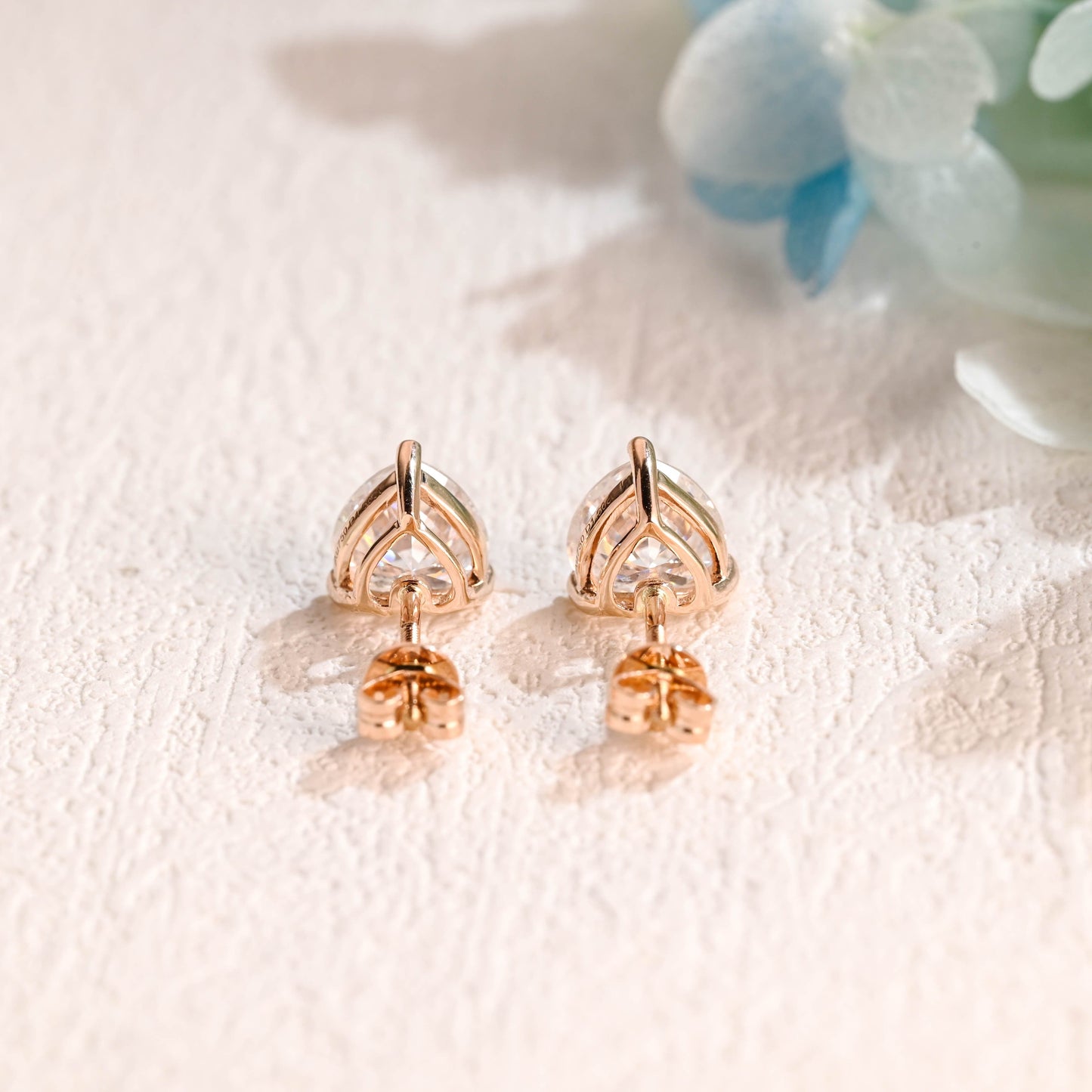 CausYou earrings CausYou Solid Gold Heart Cut Moissanite Earrings Studs, Minimalist Earrings Studs, Engagement Gift for Women Wife