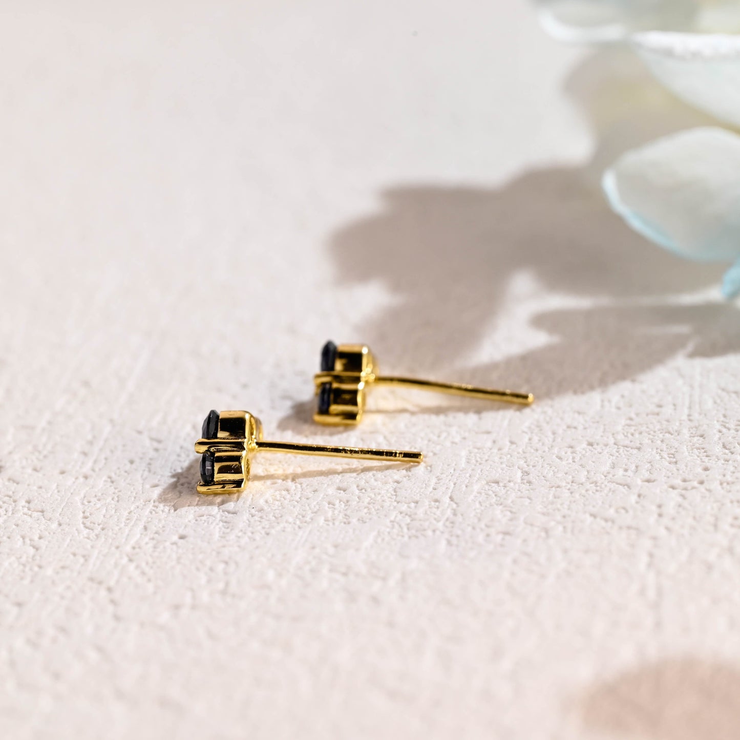 CausYou earrings CausYou Solid Gold Lab Grown Sapphire Earrings Studs, Climber Earrings Dainty Accessories for Women