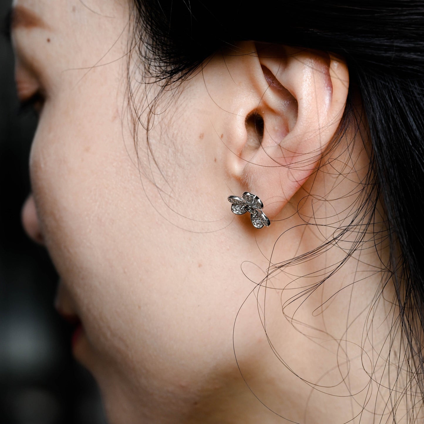 CausYou earrings CausYou Solid Gold Lucky Clover Moissanite Earrings, Clover Studs Accessories for Women Wife