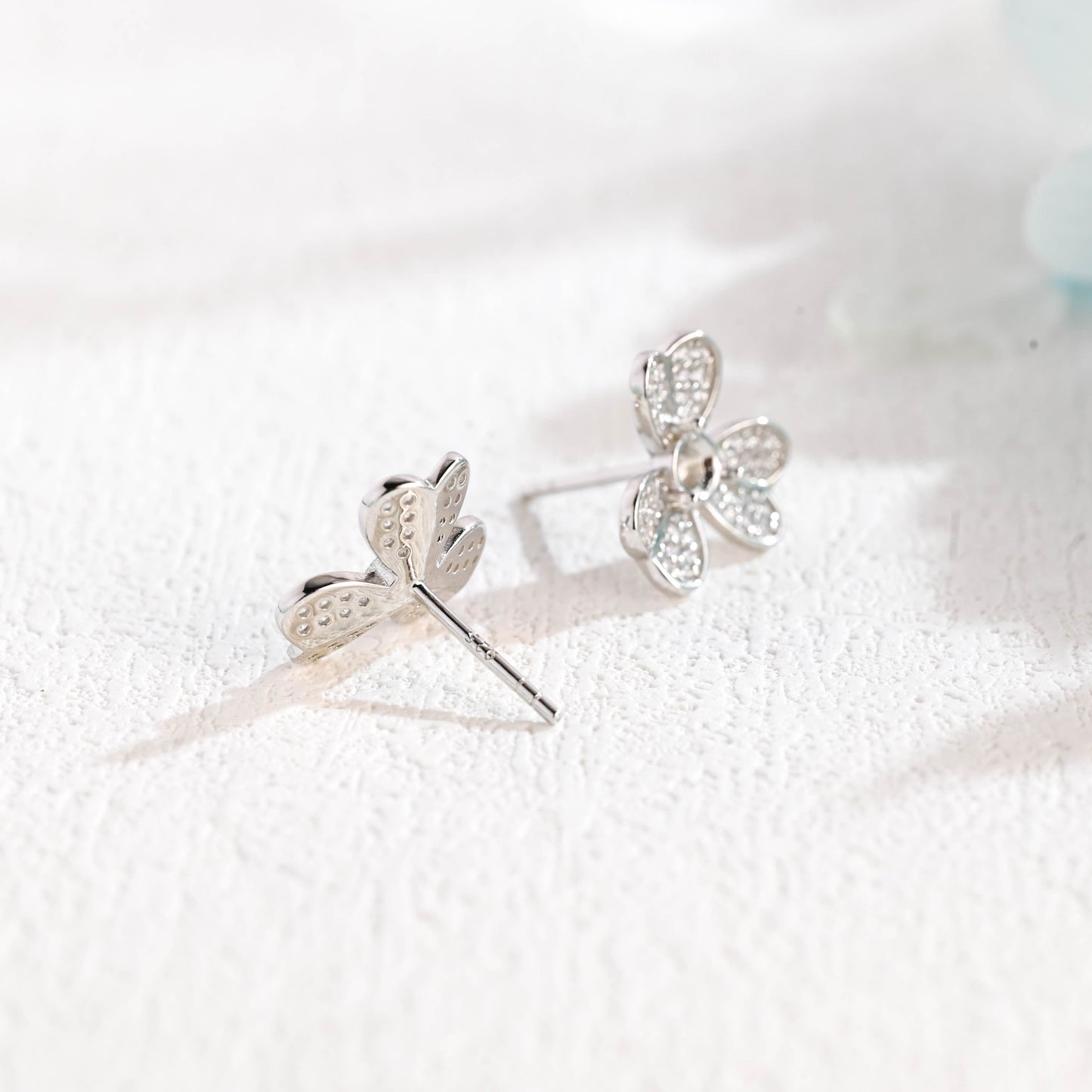 CausYou earrings CausYou Solid Gold Lucky Clover Moissanite Earrings, Clover Studs Accessories for Women Wife