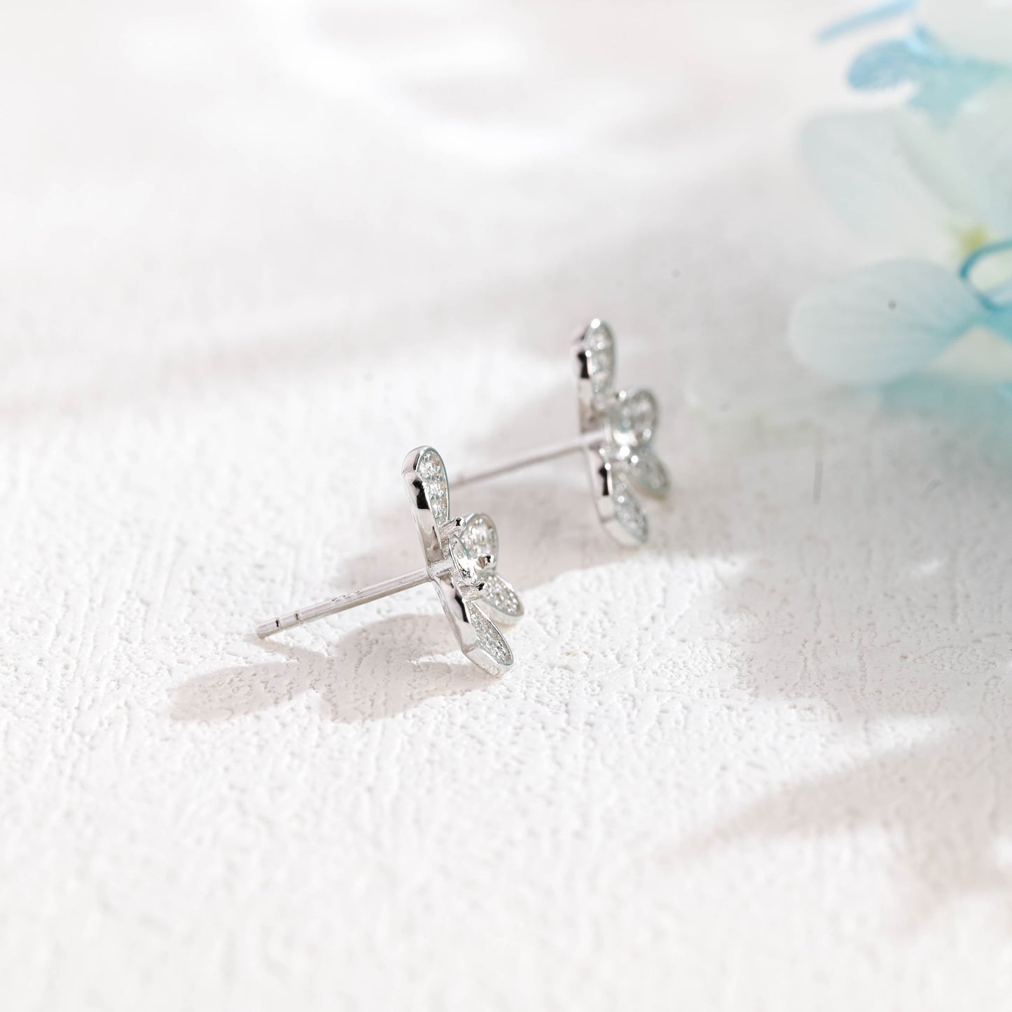 CausYou earrings CausYou Solid Gold Lucky Clover Moissanite Earrings, Clover Studs Accessories for Women Wife