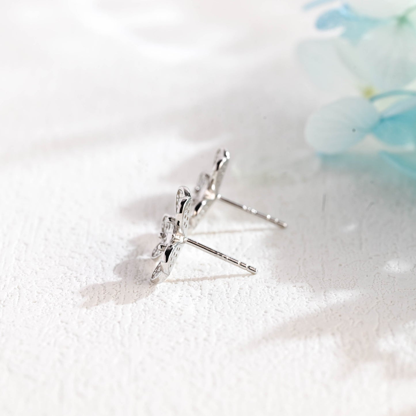 CausYou earrings CausYou Solid Gold Lucky Clover Moissanite Earrings, Clover Studs Accessories for Women Wife