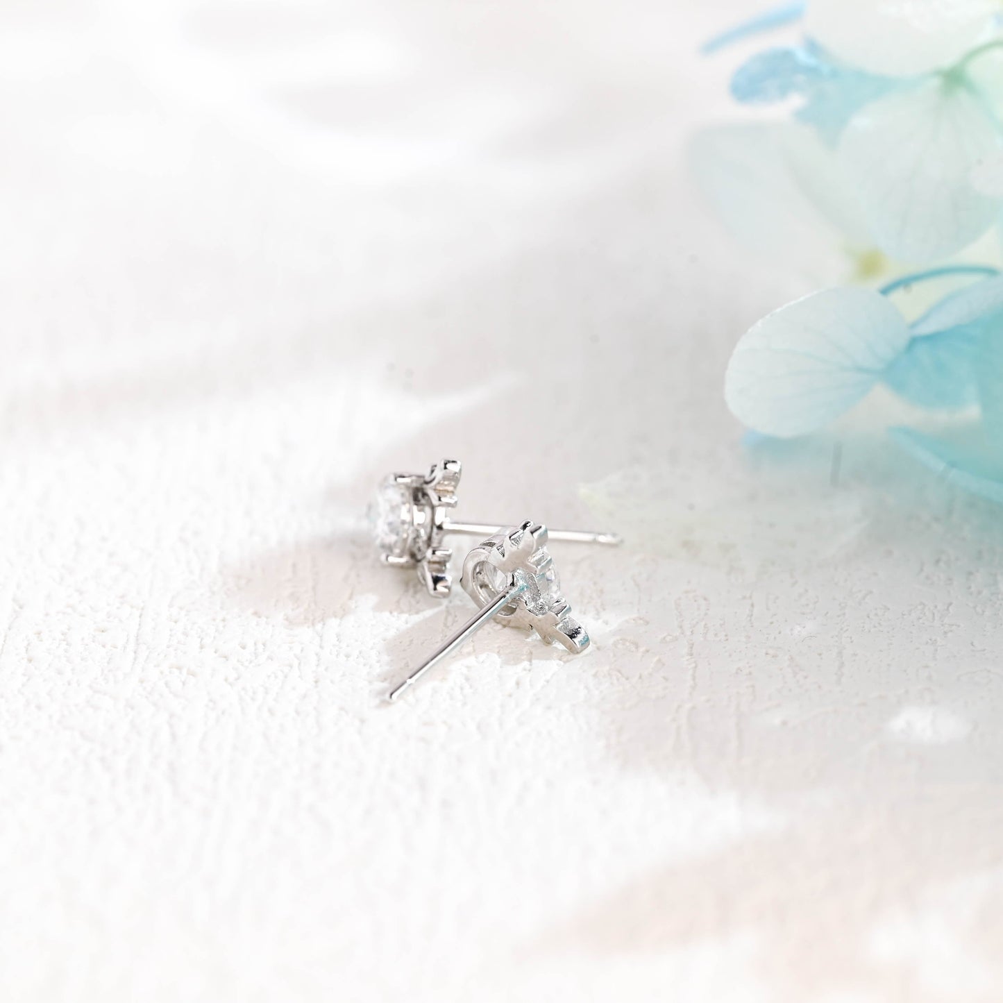 CausYou earrings CausYou Solid Gold Moissanite Earrings, Moissanite Studs, Anniversary Gift for Women, Wife