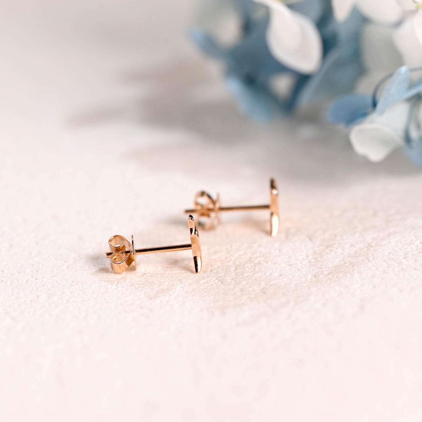 CausYou earrings Solid Gold Star Earring Studs