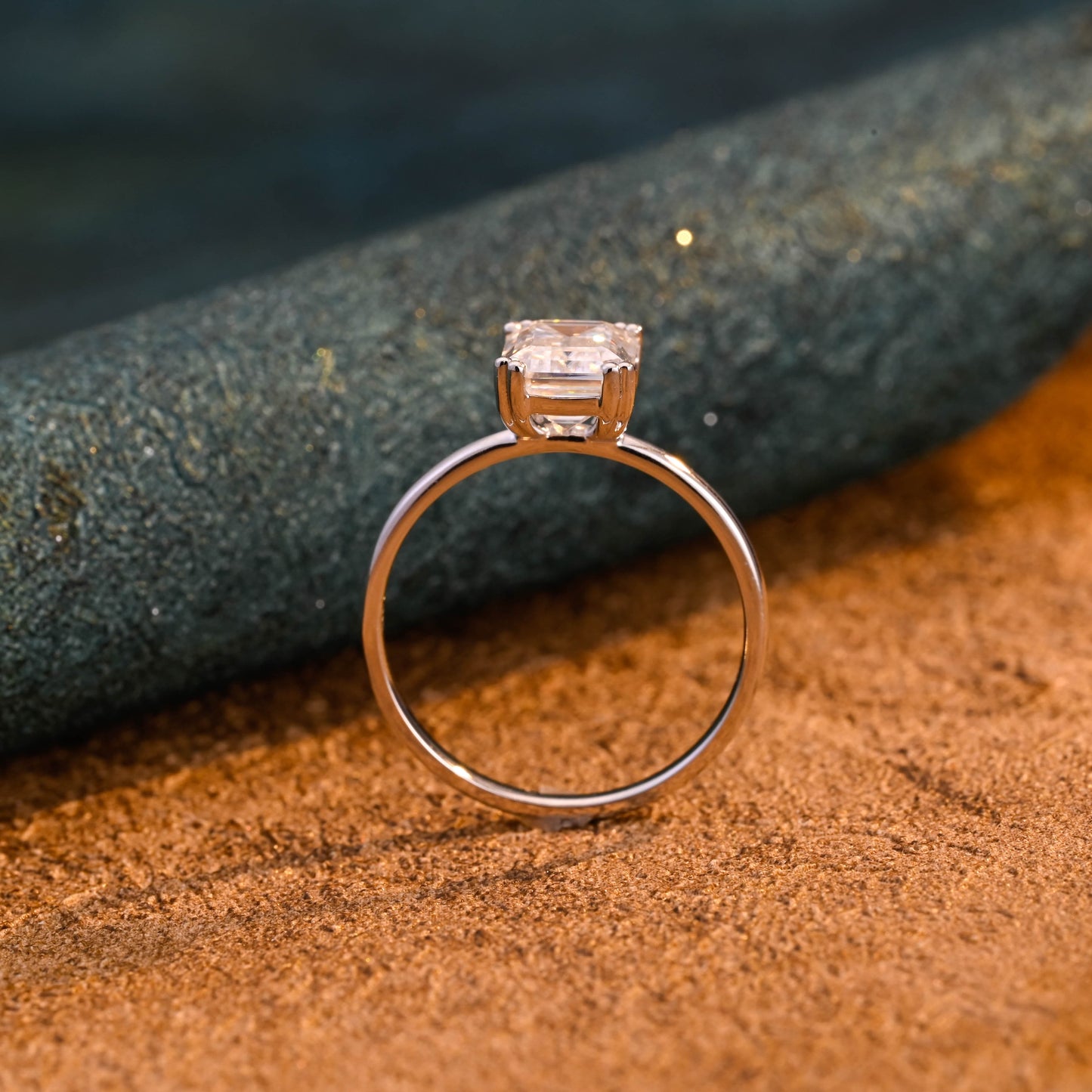 CausYou emerald cut diamond engagement ring CausYou Solid Gold D/VS1 8 Prongs Emerald Cut Lab Grown Diamond Engagement Ring, Solitaire Bridal Wedding Ring