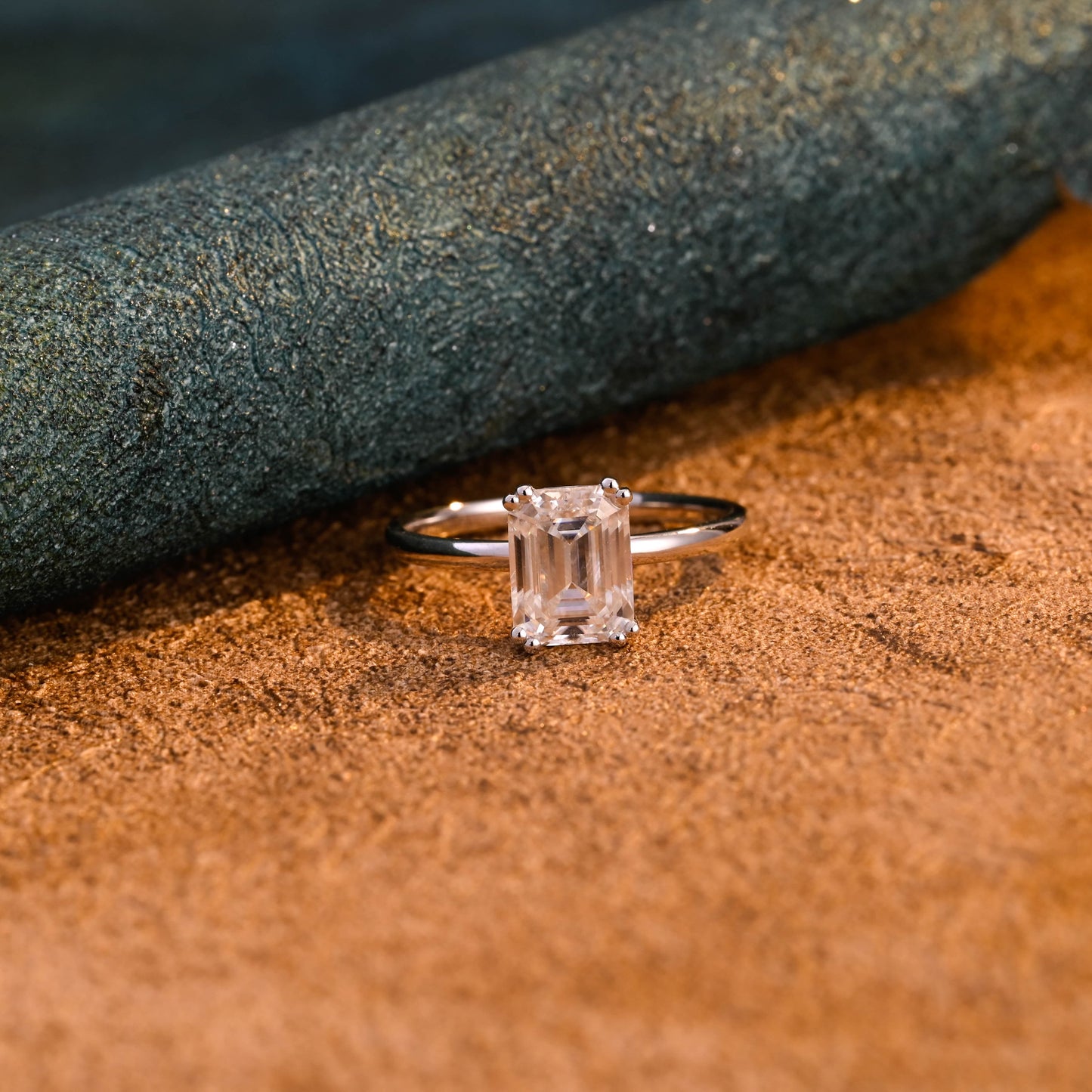 CausYou emerald cut diamond engagement ring CausYou Solid Gold D/VS1 8 Prongs Emerald Cut Lab Grown Diamond Engagement Ring, Solitaire Bridal Wedding Ring