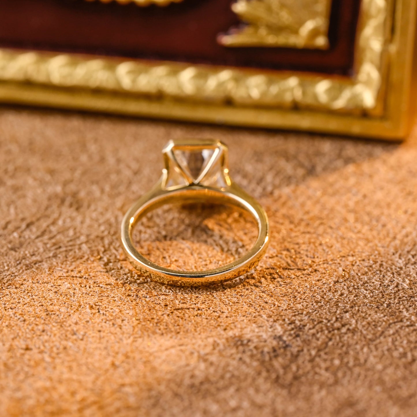 CausYou emerald cut diamond engagement ring CausYou Solid Gold D/VS1 Emerald Cut Diamond Engagement Ring Cathedral Ring, Lab Grown Diamond Solitaire Ring, Bezel Promise Ring, Gift for Women Wife