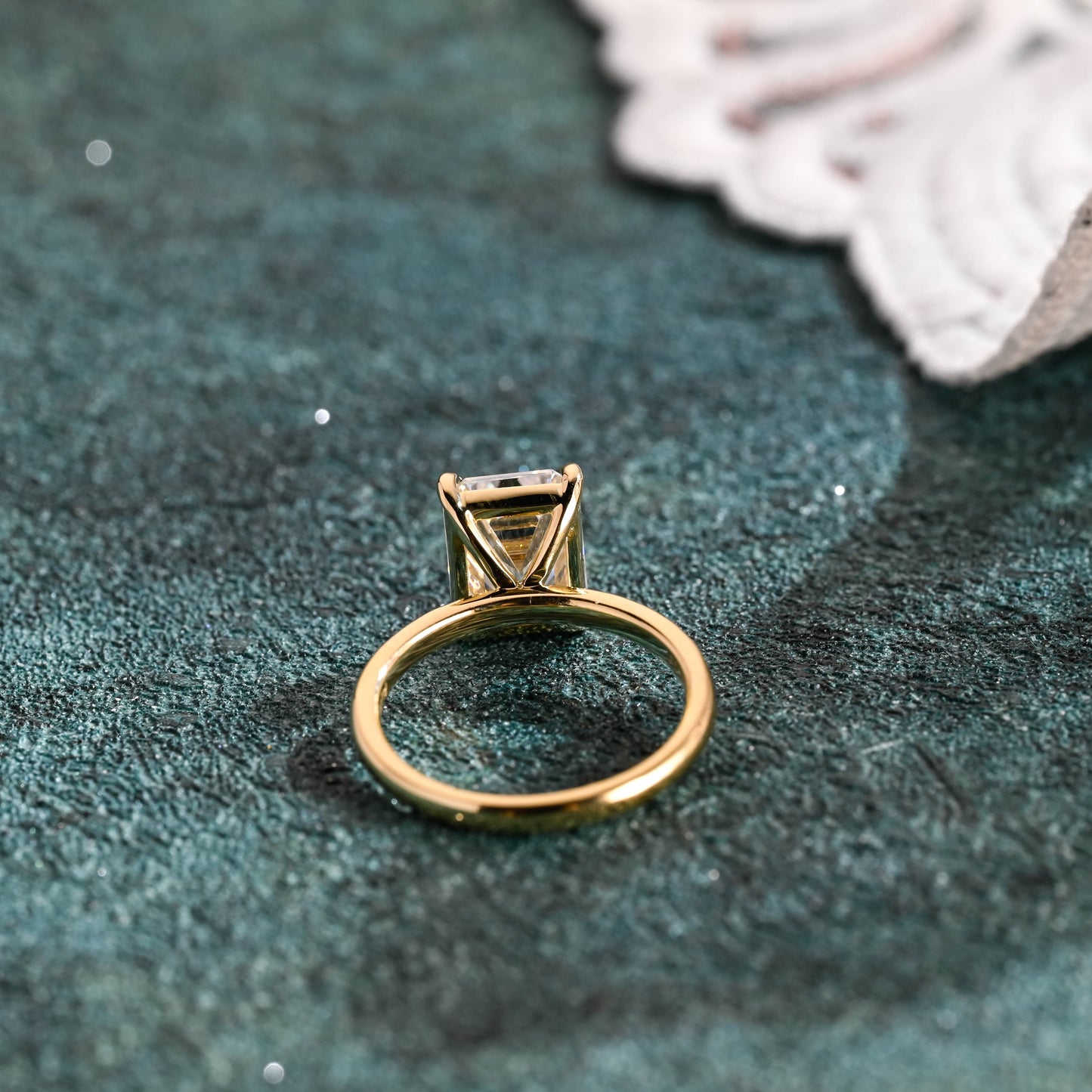 CausYou emerald cut diamond engagement ring CausYou Solid Gold D/VS1 Emerald Cut Lab Grown Diamond Engagement Ring, Solitaire Bridal Promise Ring