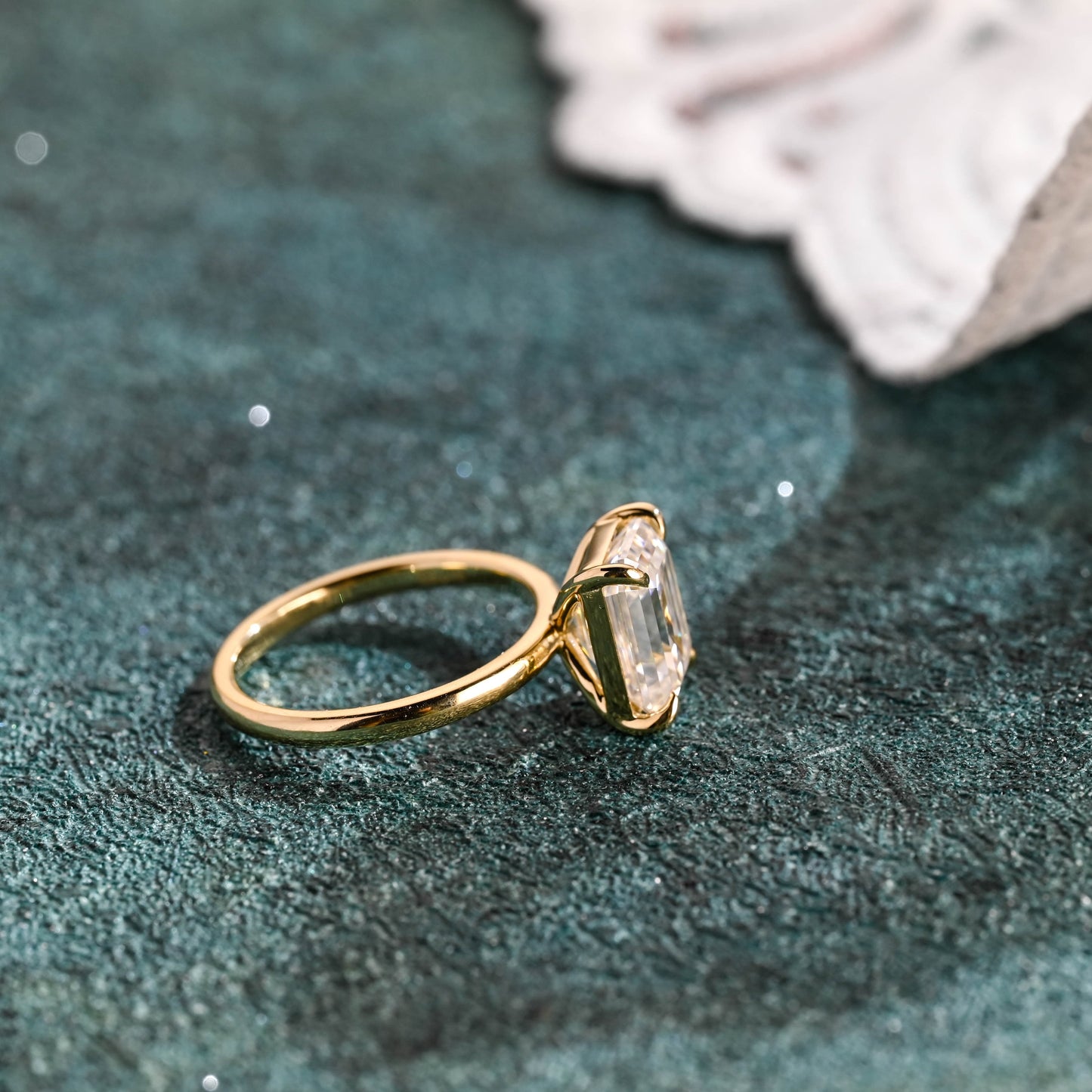 CausYou emerald cut diamond engagement ring CausYou Solid Gold D/VS1 Emerald Cut Lab Grown Diamond Engagement Ring, Solitaire Bridal Promise Ring