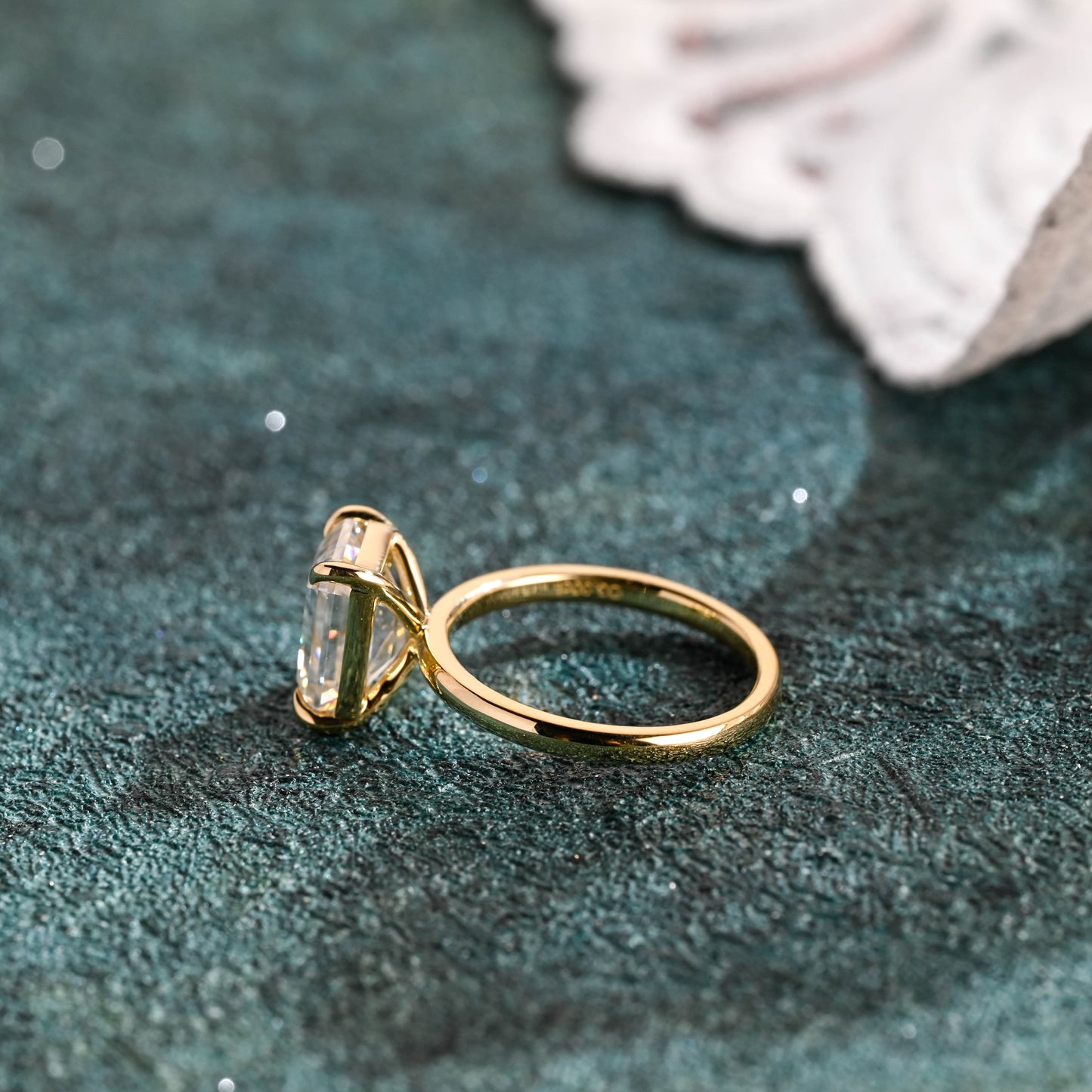CausYou emerald cut diamond engagement ring CausYou Solid Gold D/VS1 Emerald Cut Lab Grown Diamond Engagement Ring, Solitaire Bridal Promise Ring