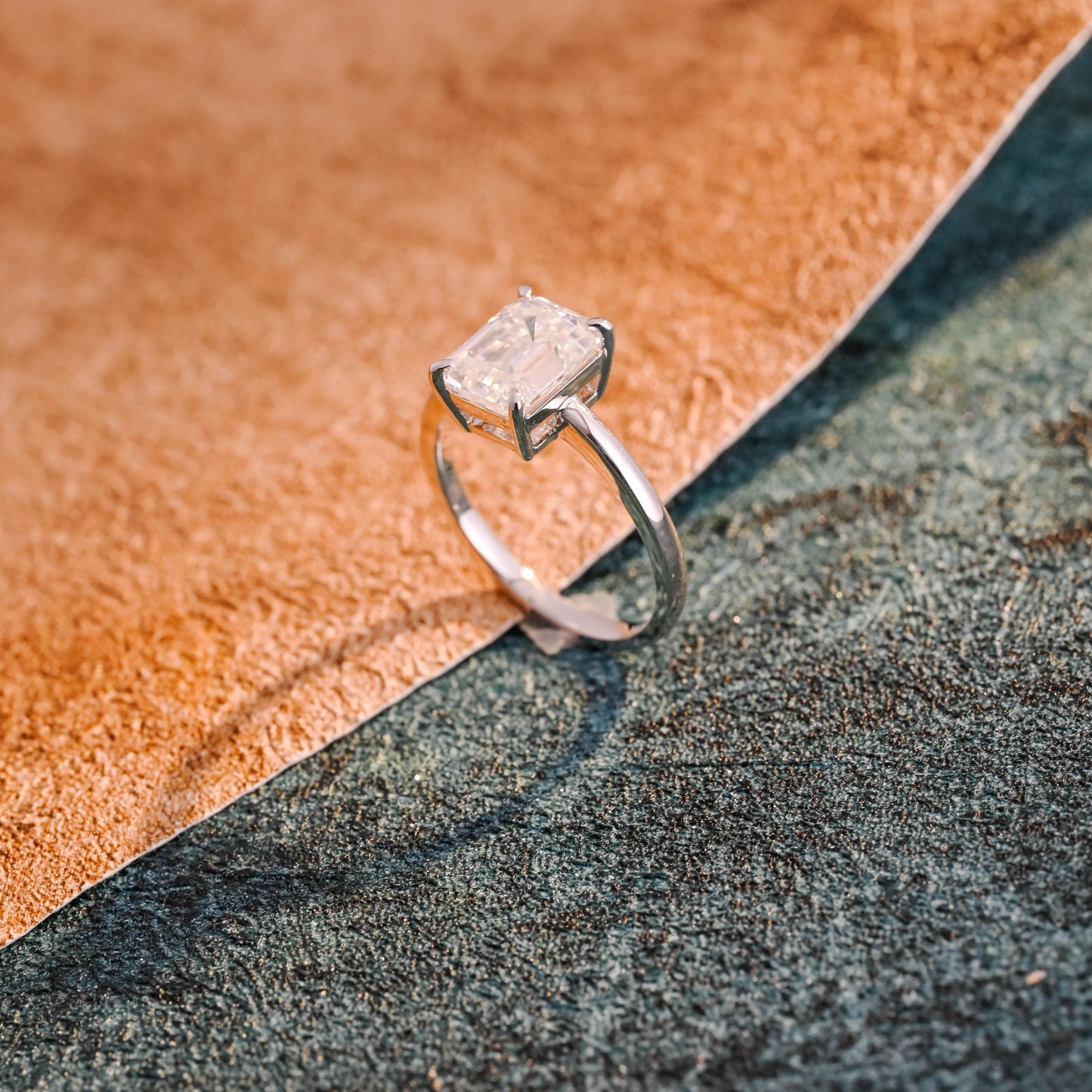 CausYou emerald cut diamond engagement ring CausYou Solid Gold D/VS1 Emerald Cut Lab Grown Diamond Engagement Ring, Solitaire Wedding Bridal Ring