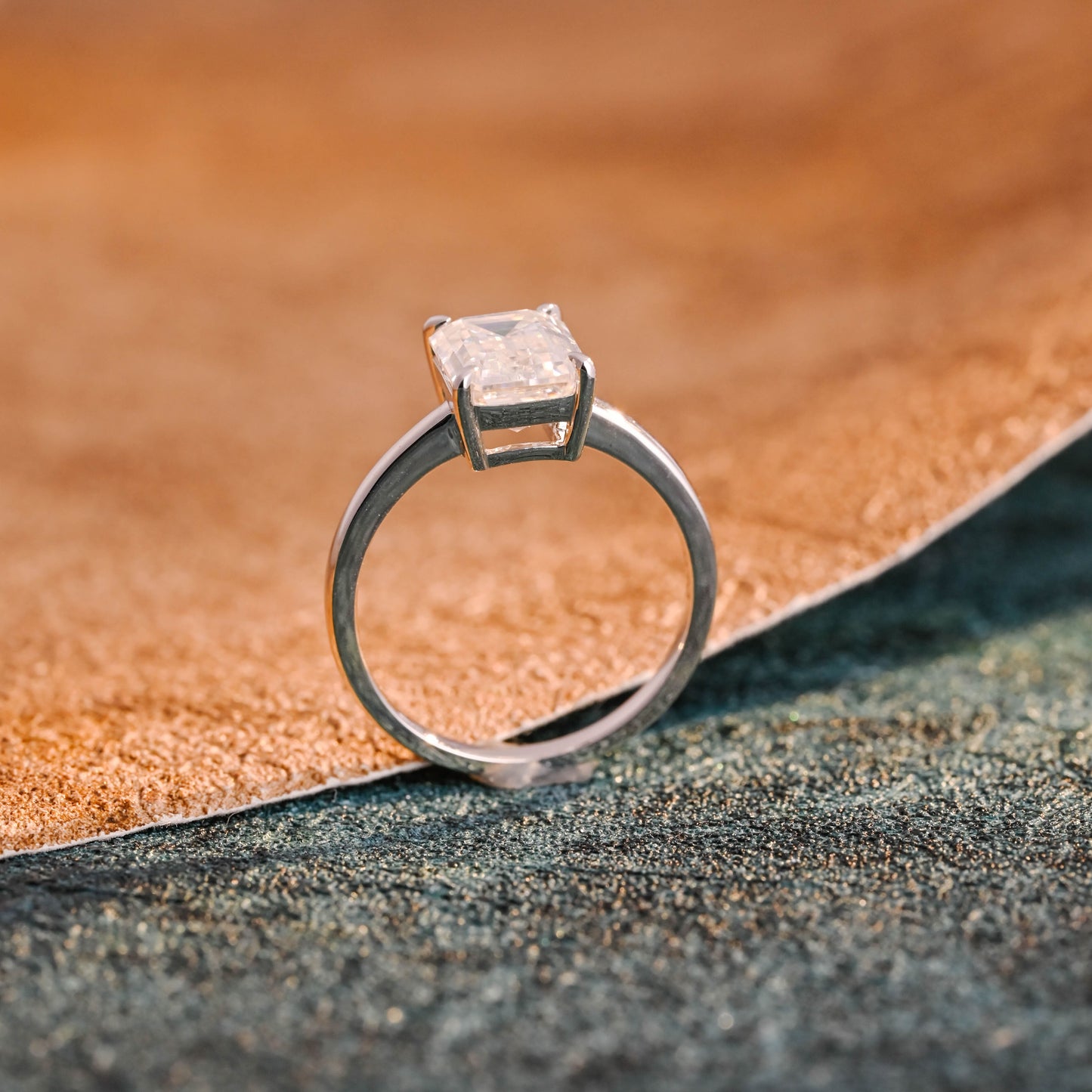 CausYou emerald cut diamond engagement ring CausYou Solid Gold D/VS1 Emerald Cut Lab Grown Diamond Engagement Ring, Solitaire Wedding Bridal Ring