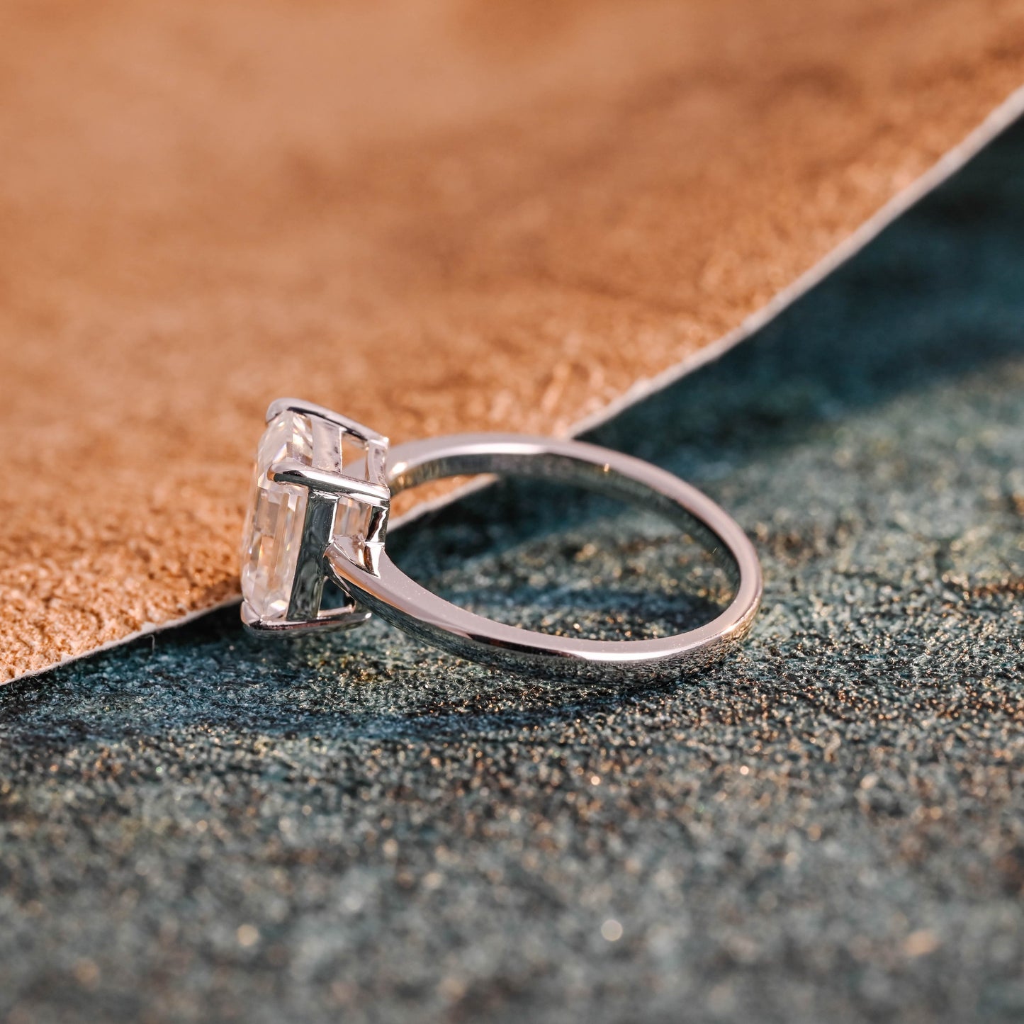 CausYou emerald cut diamond engagement ring CausYou Solid Gold D/VS1 Emerald Cut Lab Grown Diamond Engagement Ring, Solitaire Wedding Bridal Ring