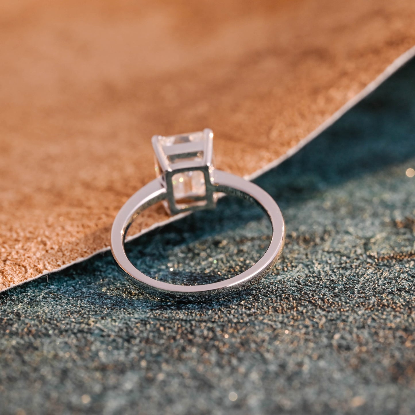 CausYou emerald cut diamond engagement ring CausYou Solid Gold D/VS1 Emerald Cut Lab Grown Diamond Engagement Ring, Solitaire Wedding Bridal Ring